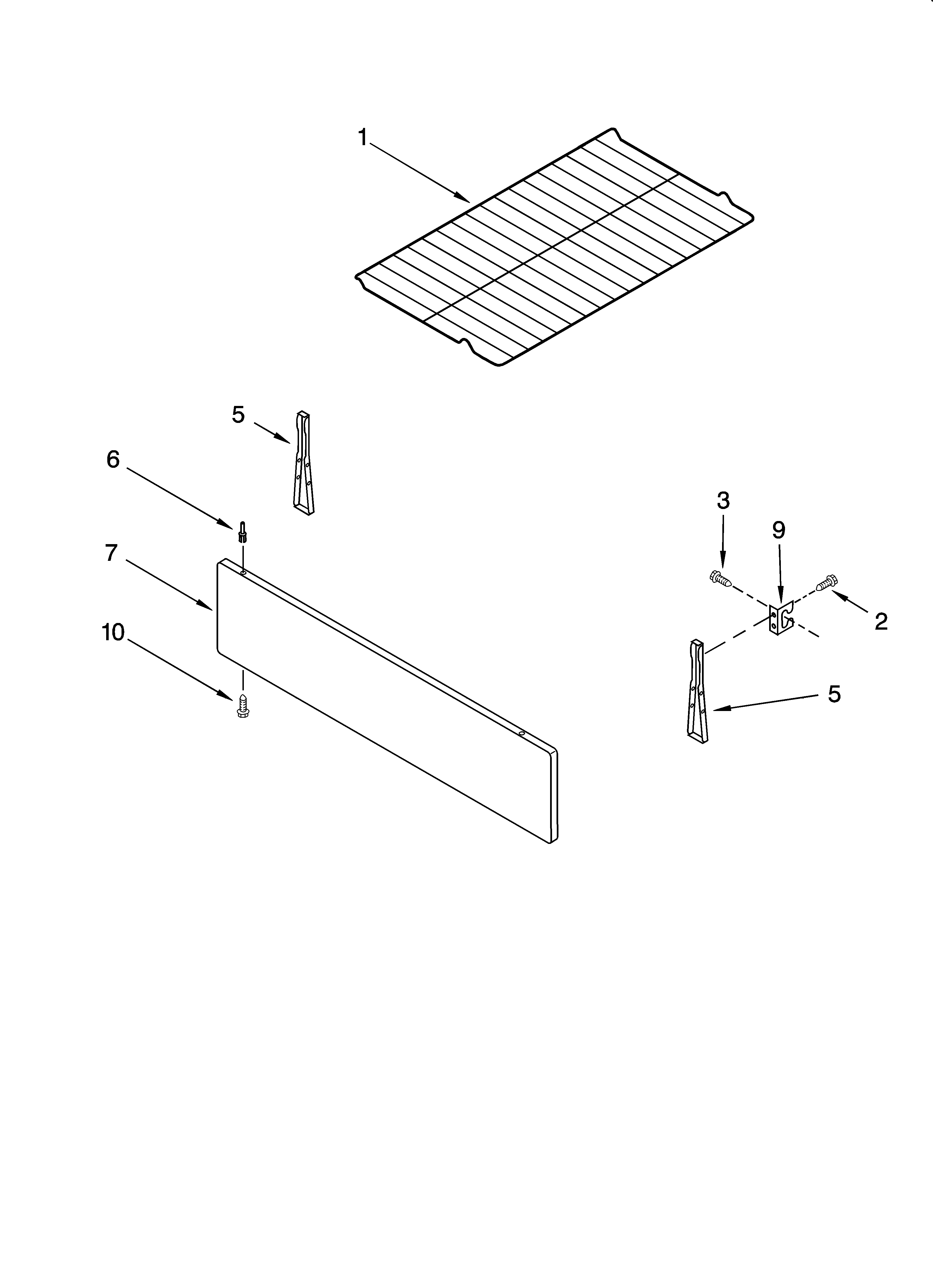 Whirlpool RF260BXSW0 drawer & broiler parts diagram