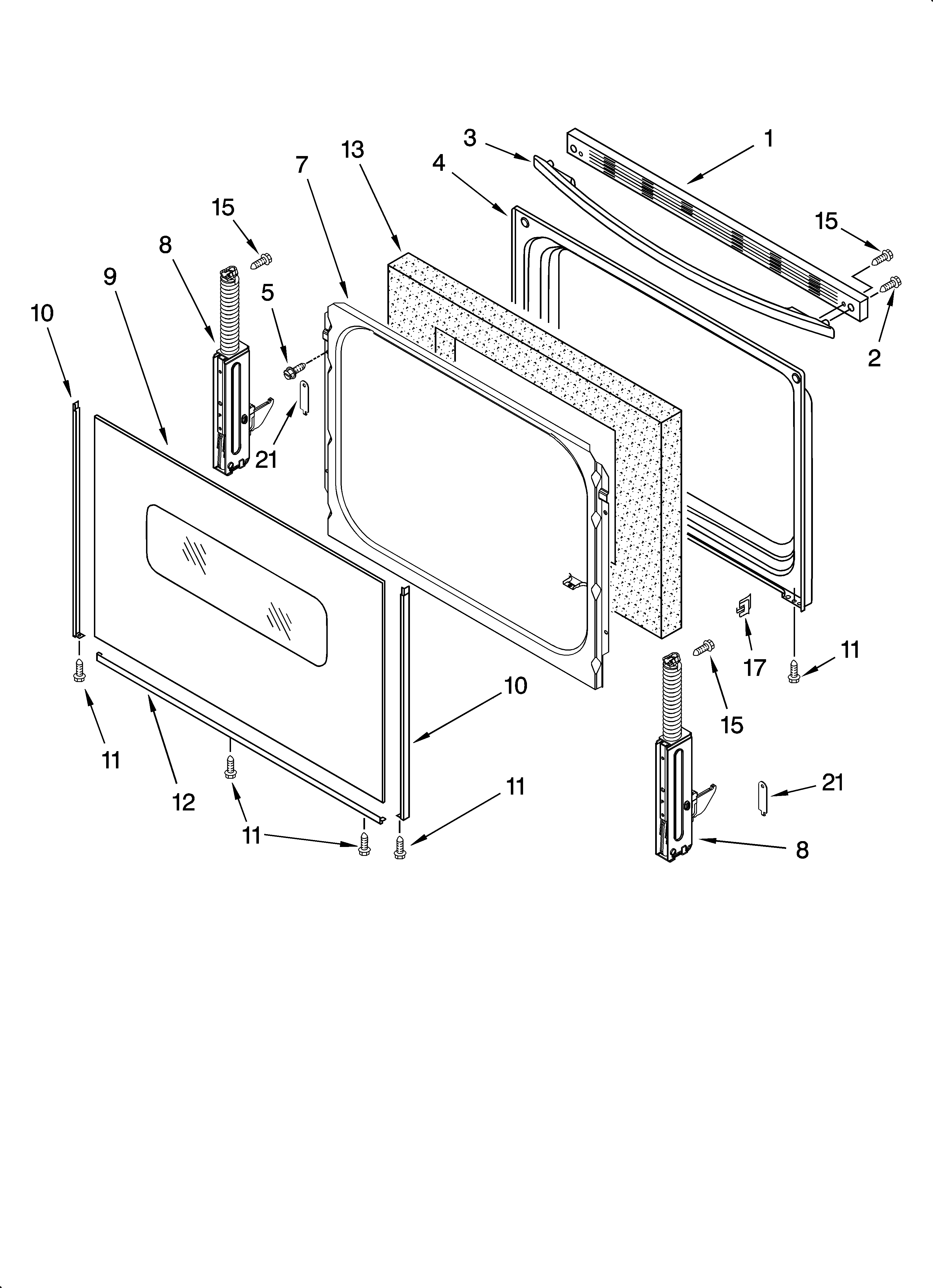 Whirlpool RF260BXSW0 door parts, optional parts (not included) diagram