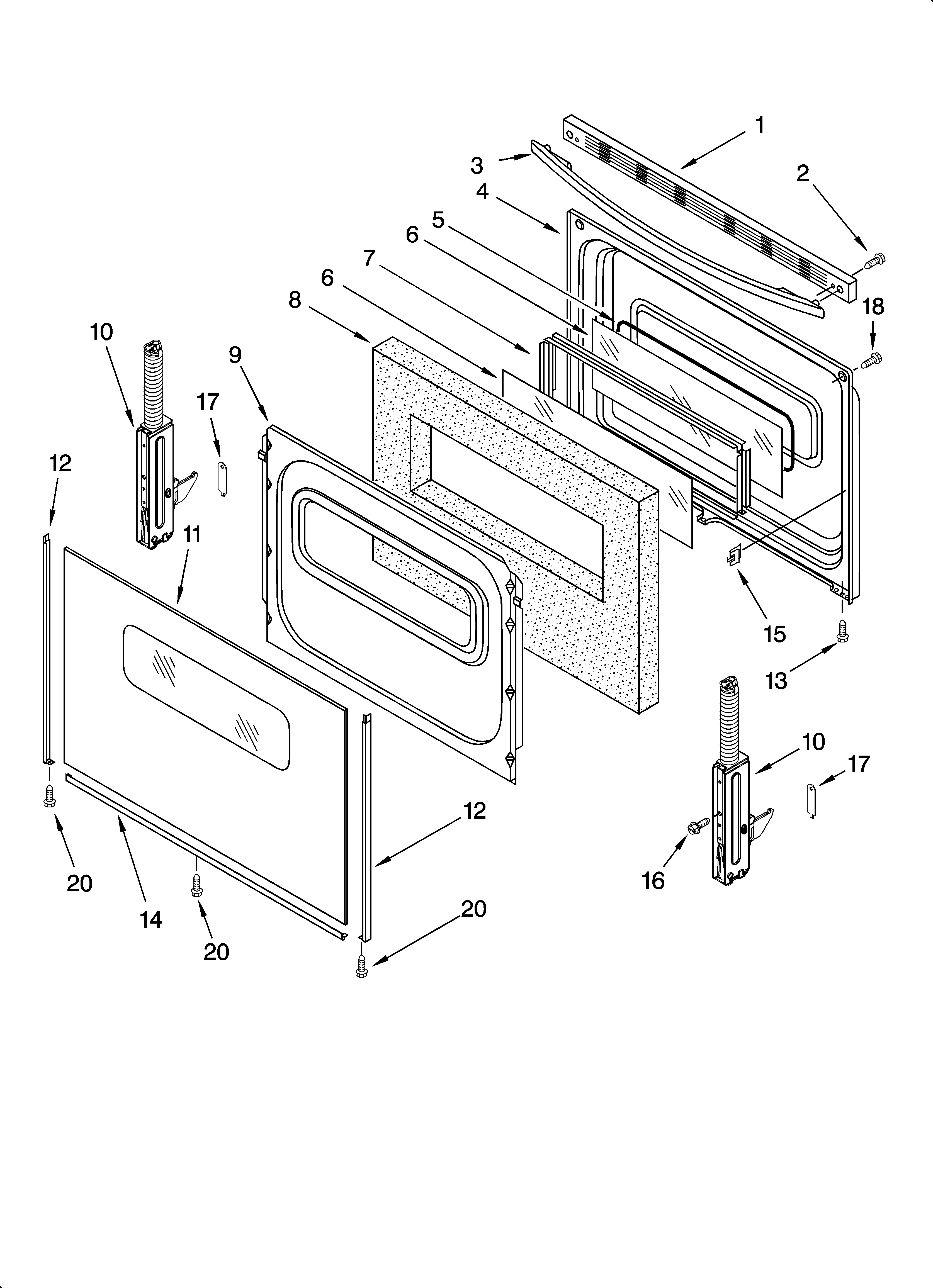 Estate TES325MQ3 door parts, optional parts diagram