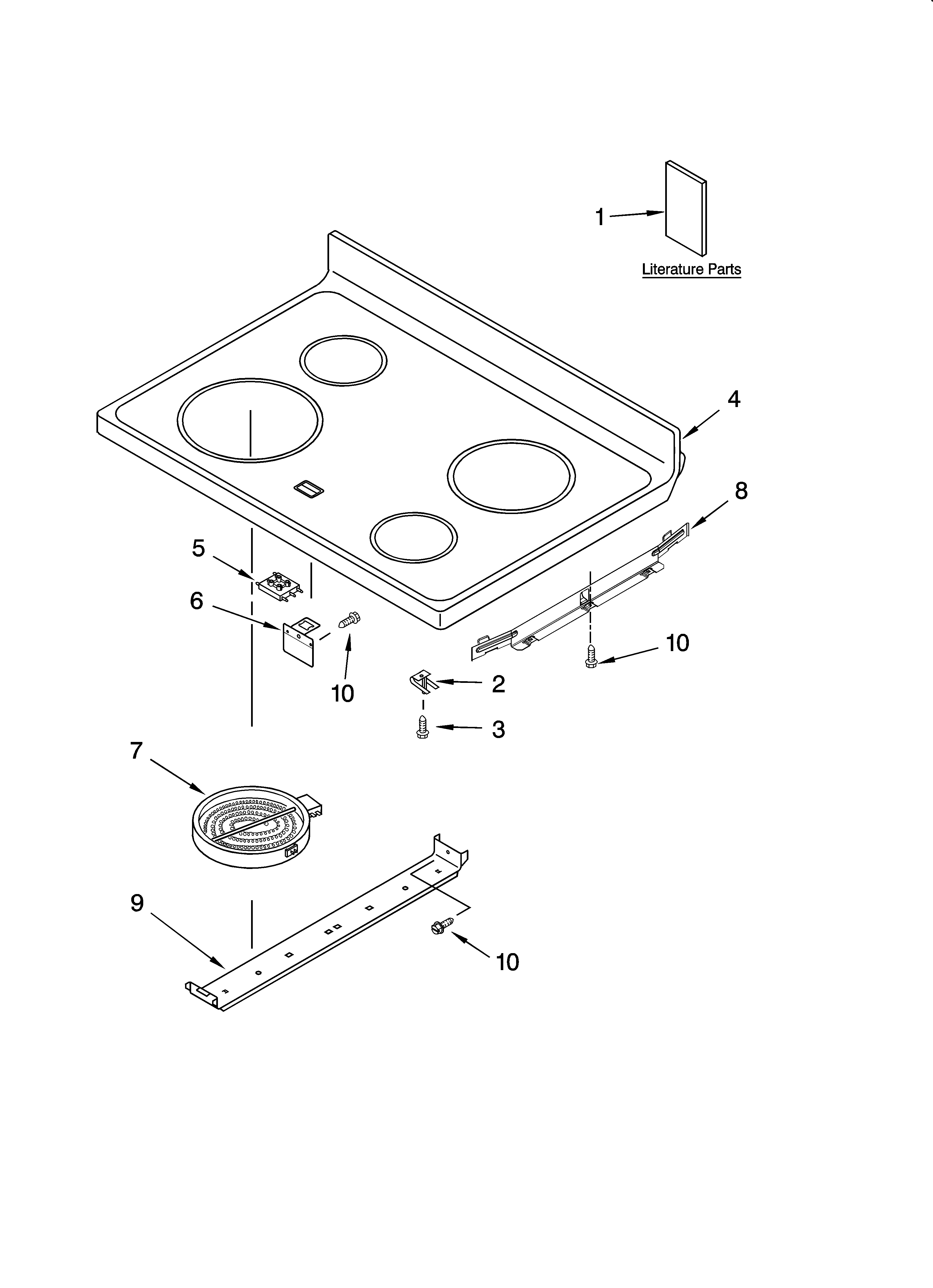 Estate TES356RD2 cooktop parts diagram