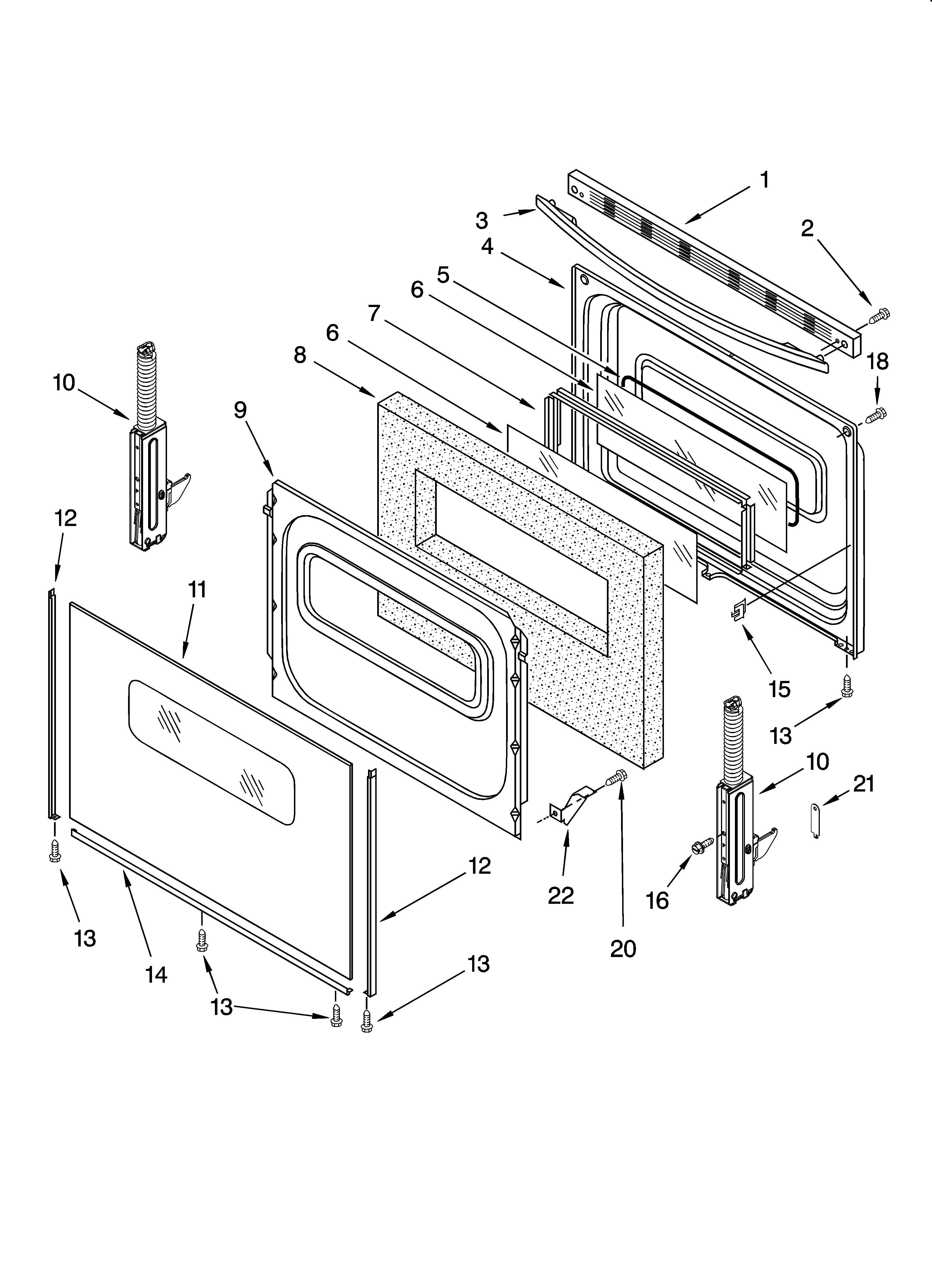 Estate TES356RD2 door parts diagram