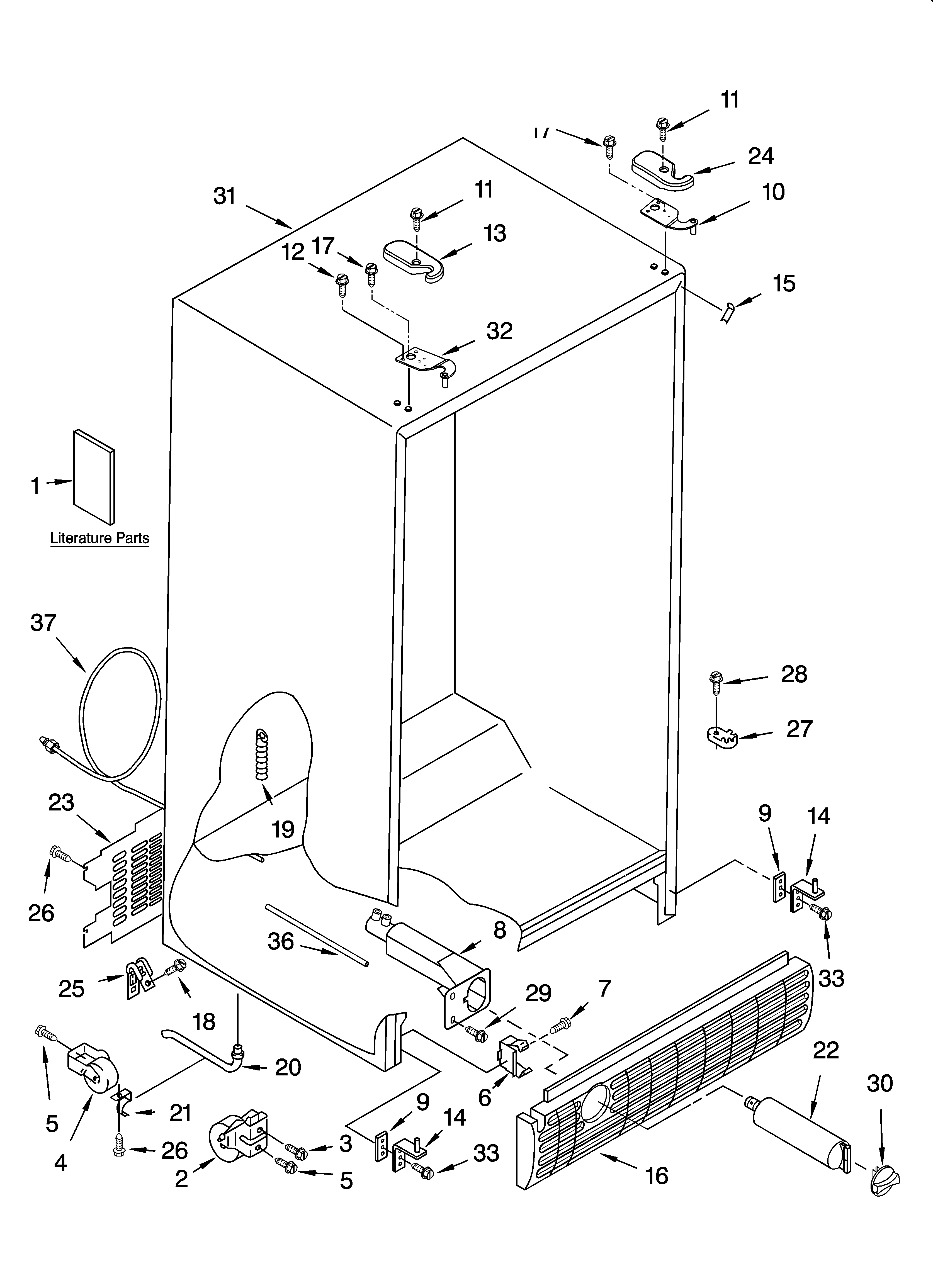 Estate TS22AFXKQ06 cabinet parts diagram