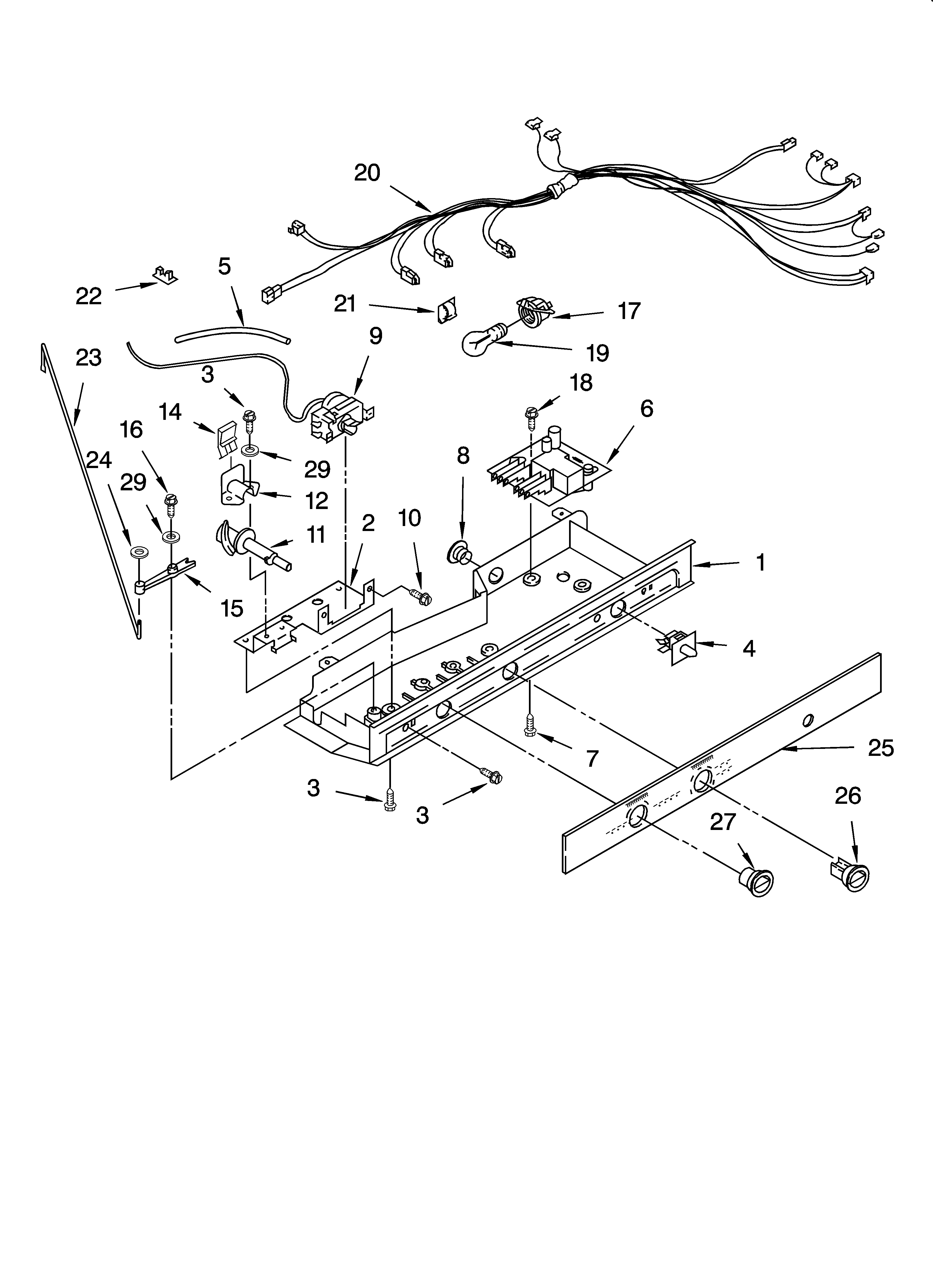 Estate TS22AFXKQ06 control parts, optional parts diagram