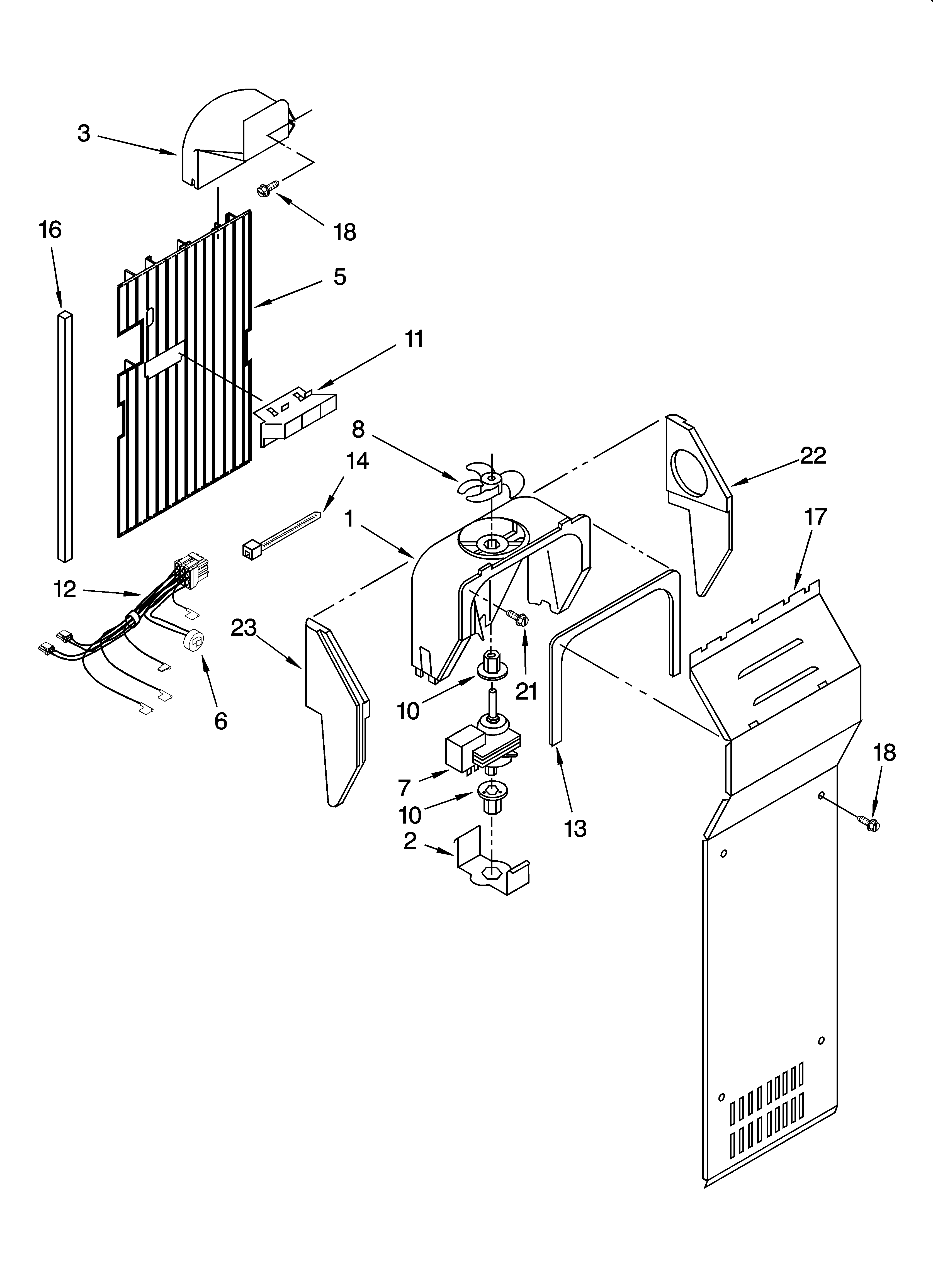 Estate TS25AFXKQ04 air flow parts diagram