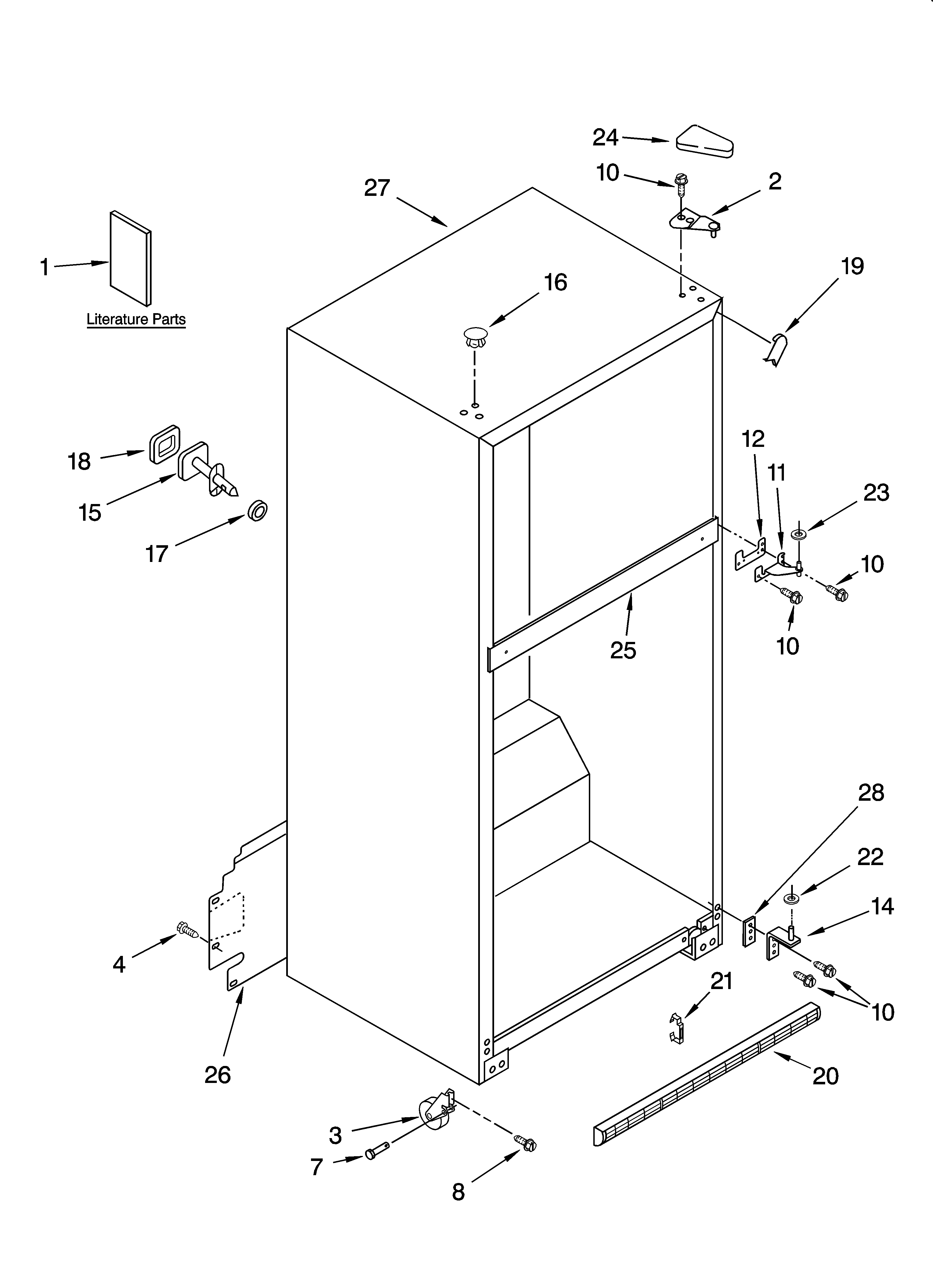 Crosley CT21GKXRQ02 cabinet parts diagram