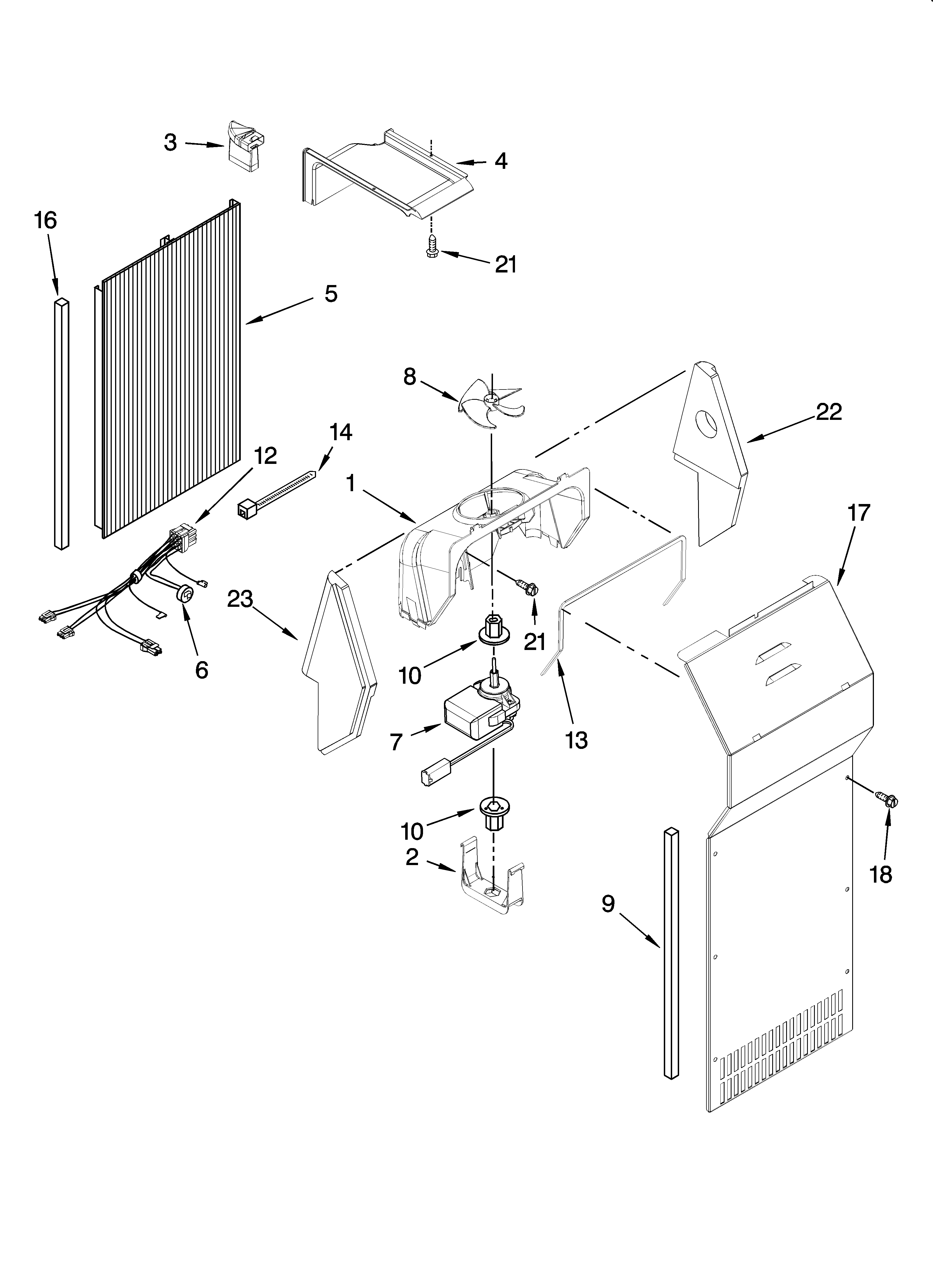 Whirlpool ED2FHAXSQ00 air flow parts, optional parts (not included) diagram