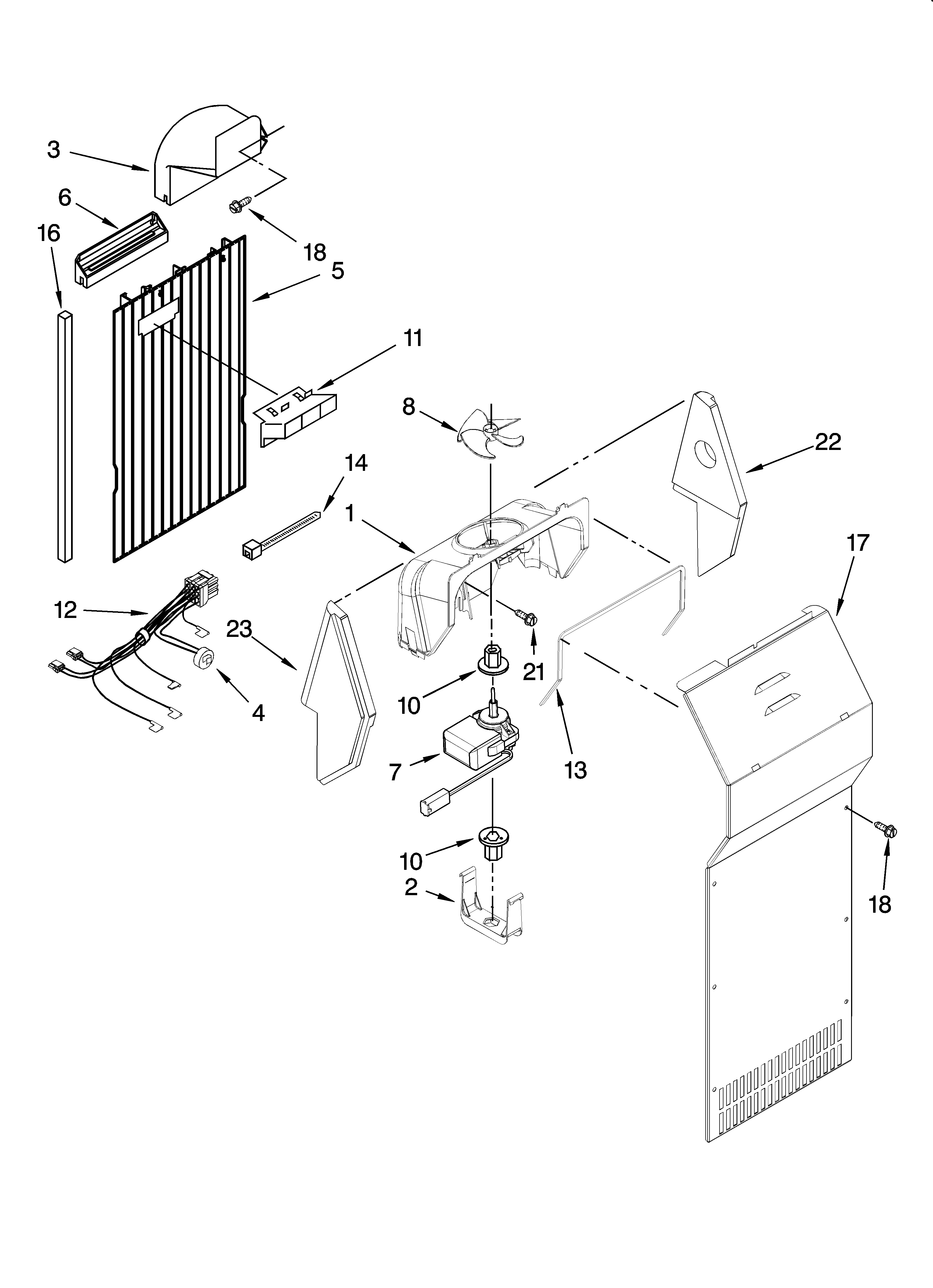 Whirlpool ED2FHEXSS00 air flow parts diagram