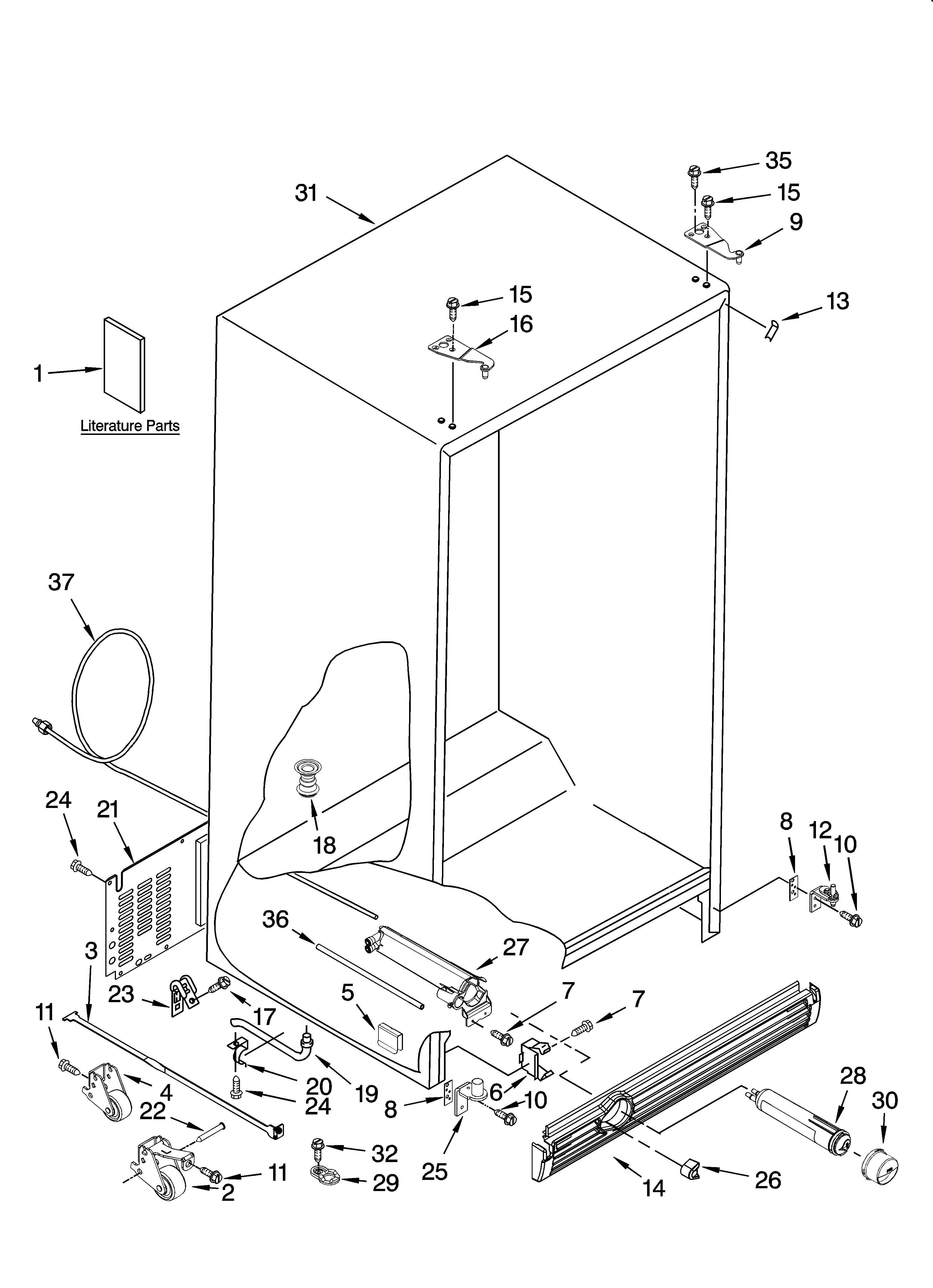 Whirlpool GC3NHAXSY00 cabinet parts diagram