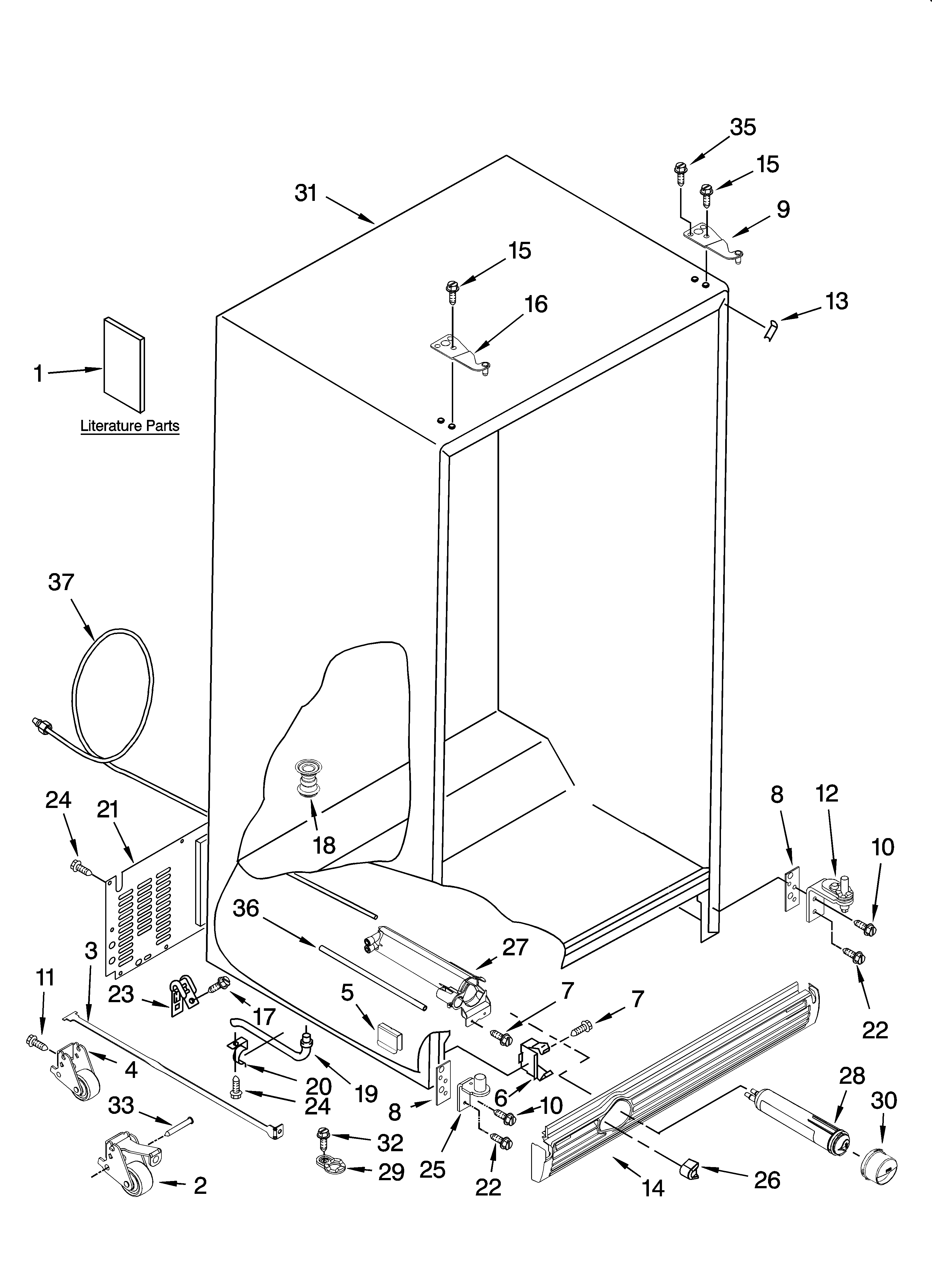 Whirlpool GC5NHAXSB00 cabinet parts diagram