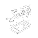Whirlpool GLT3057RT00 burner box, gas valves, and switches diagram