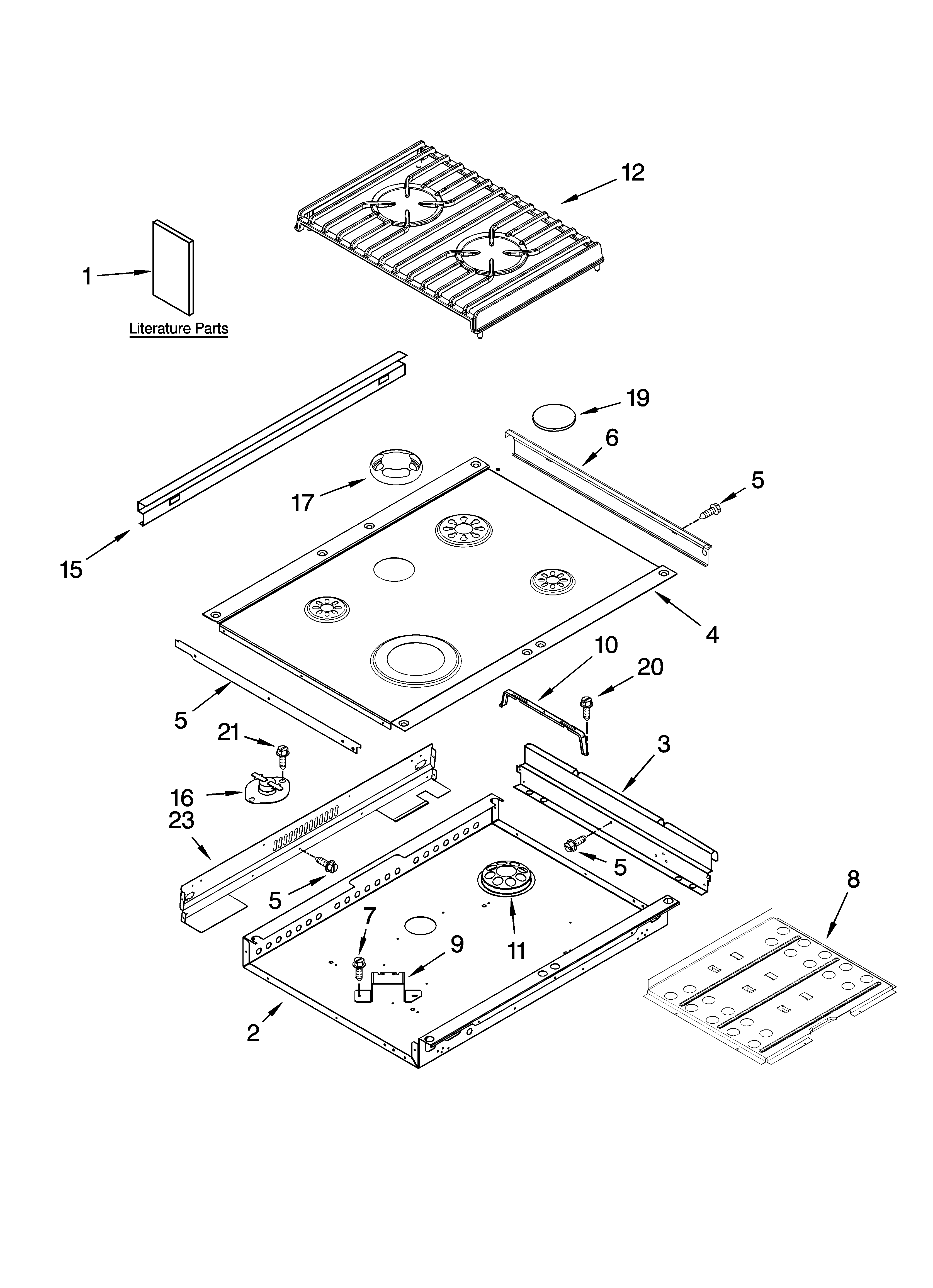 KitchenAid KGSI901PBS02 cooktop parts diagram