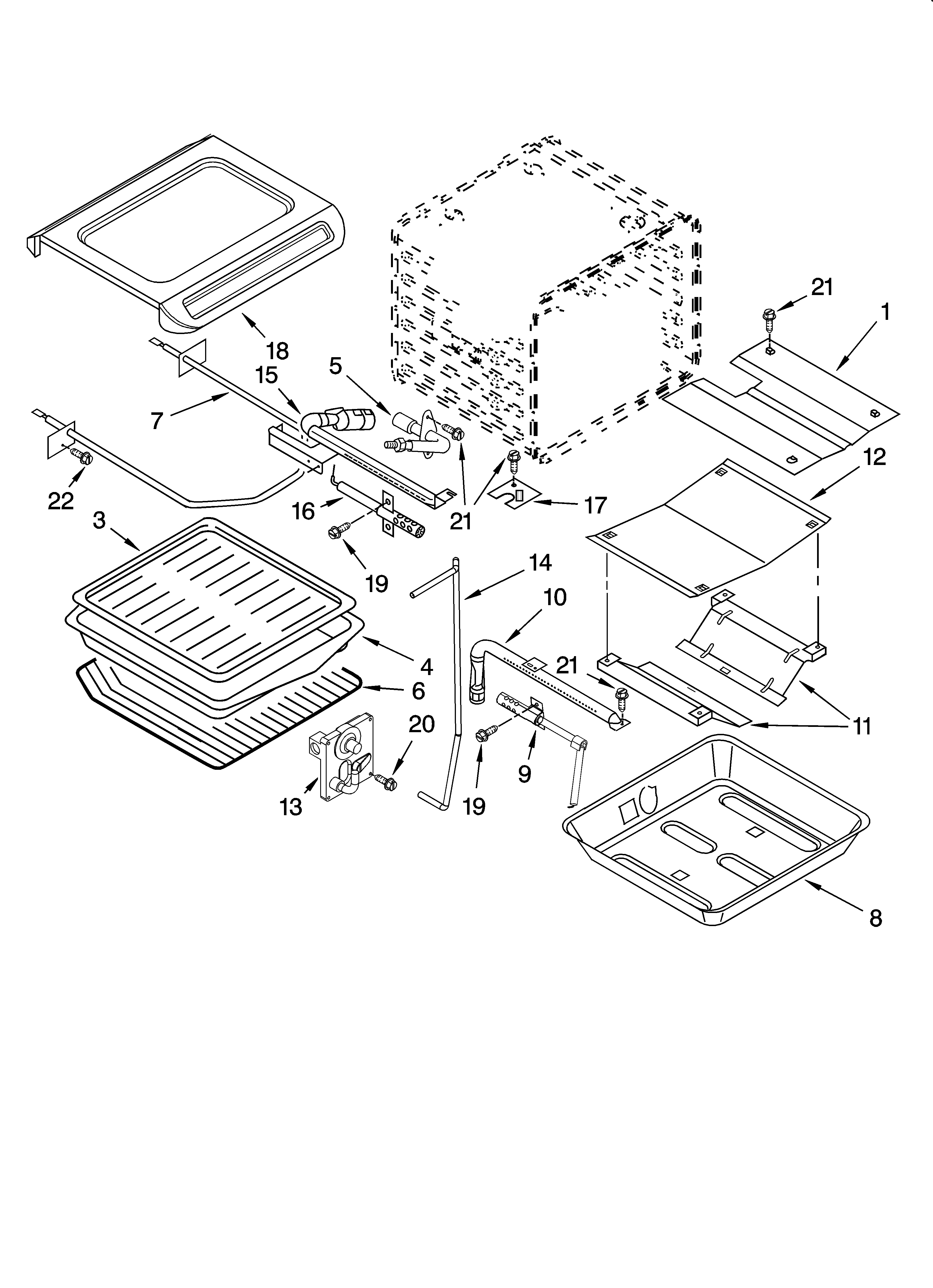 KitchenAid KGSI901PBS02 internal oven parts diagram