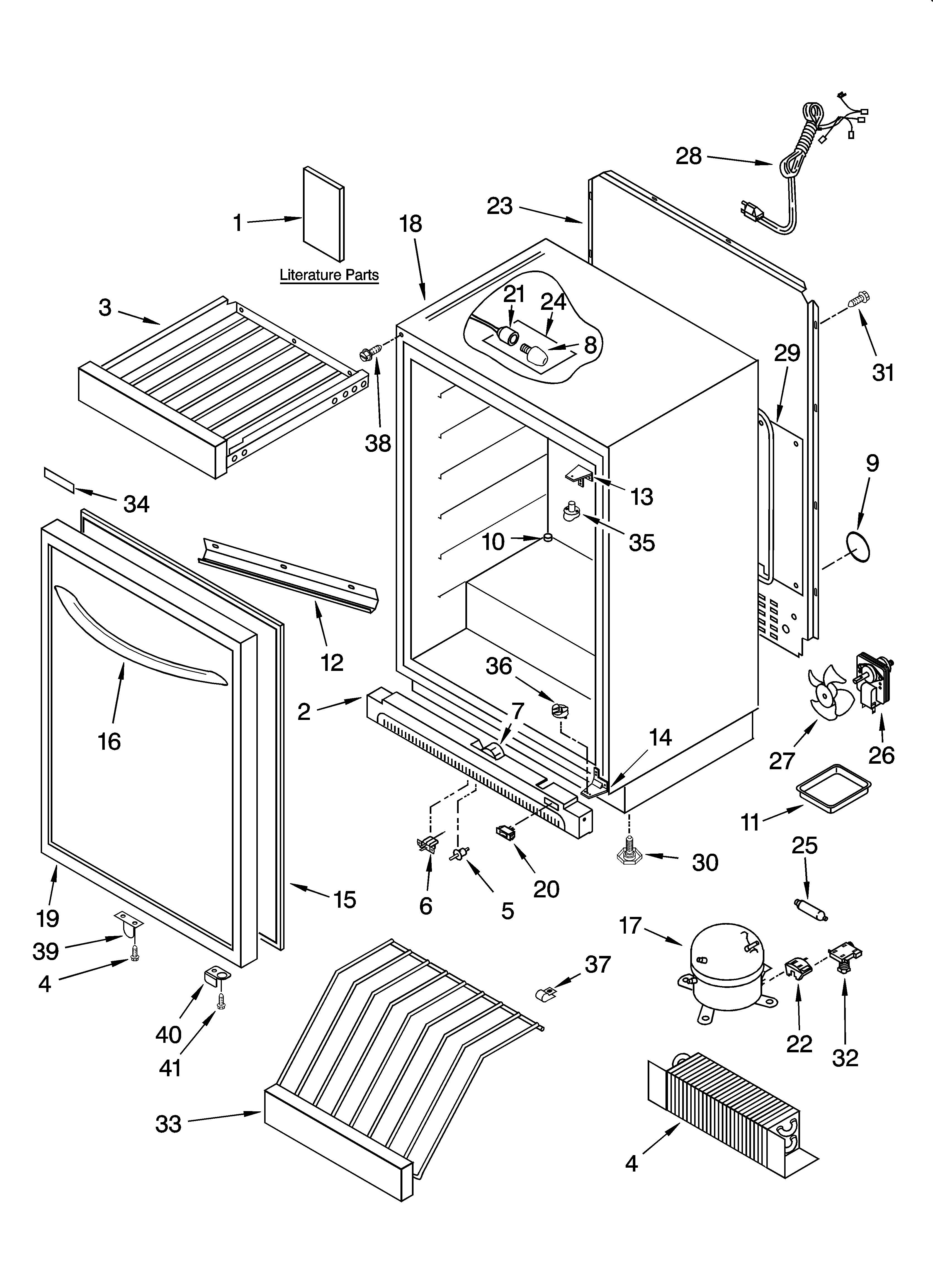 KitchenAid KUWA244PBL00 cabinet parts diagram