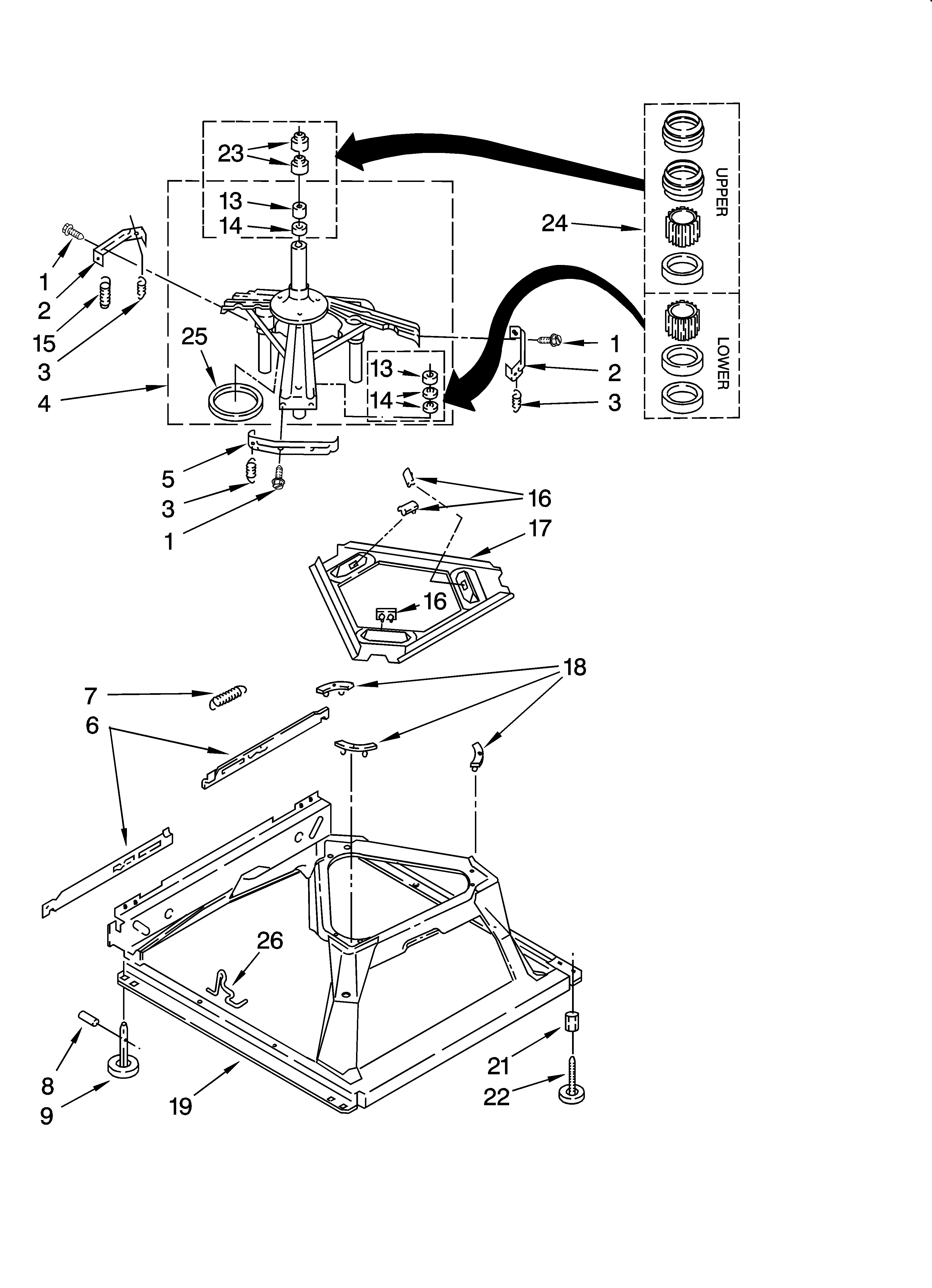 Roper RAS7133RQ0 machine base parts diagram