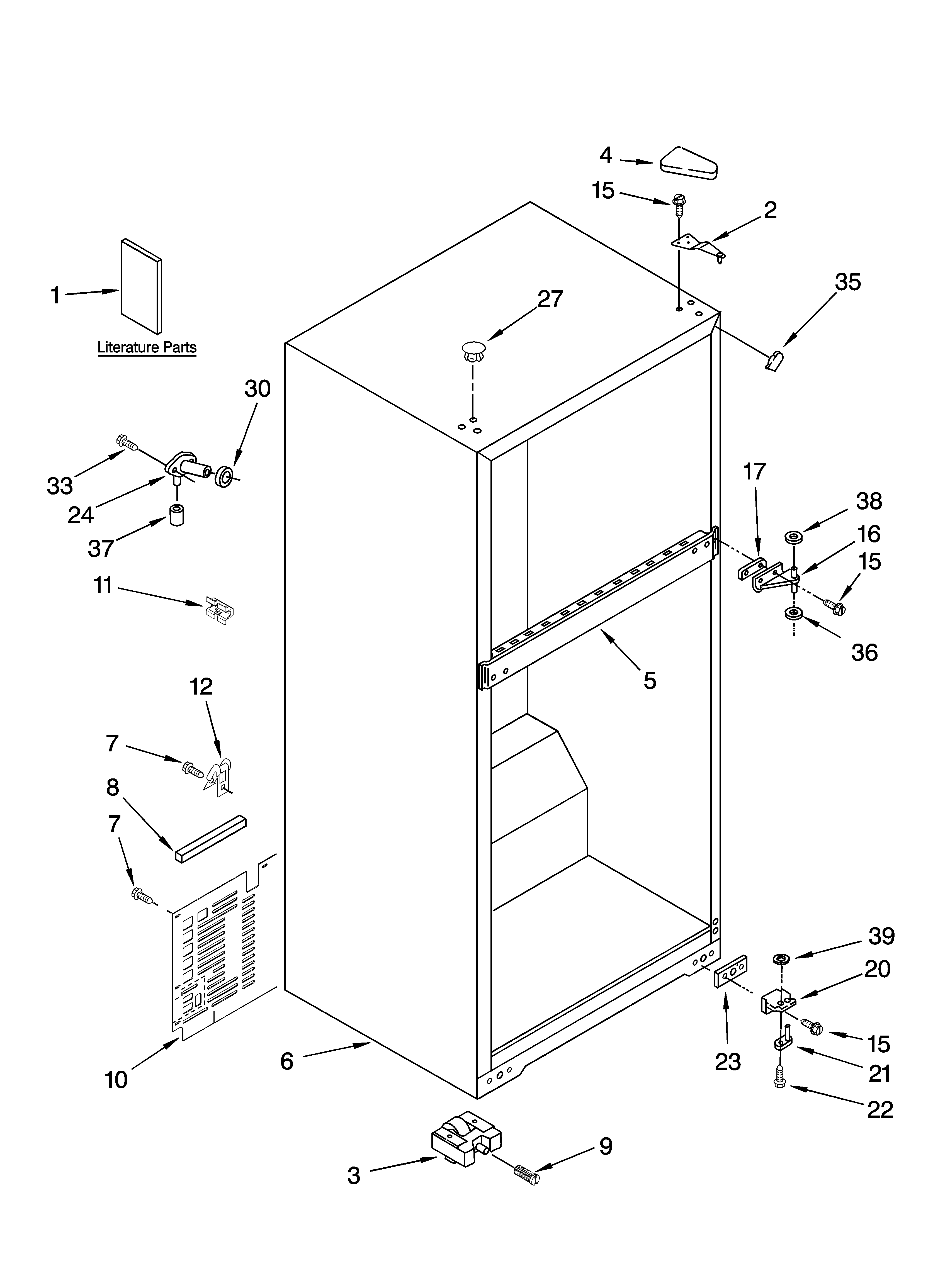 Estate TT18SKXRD01 cabinet parts diagram