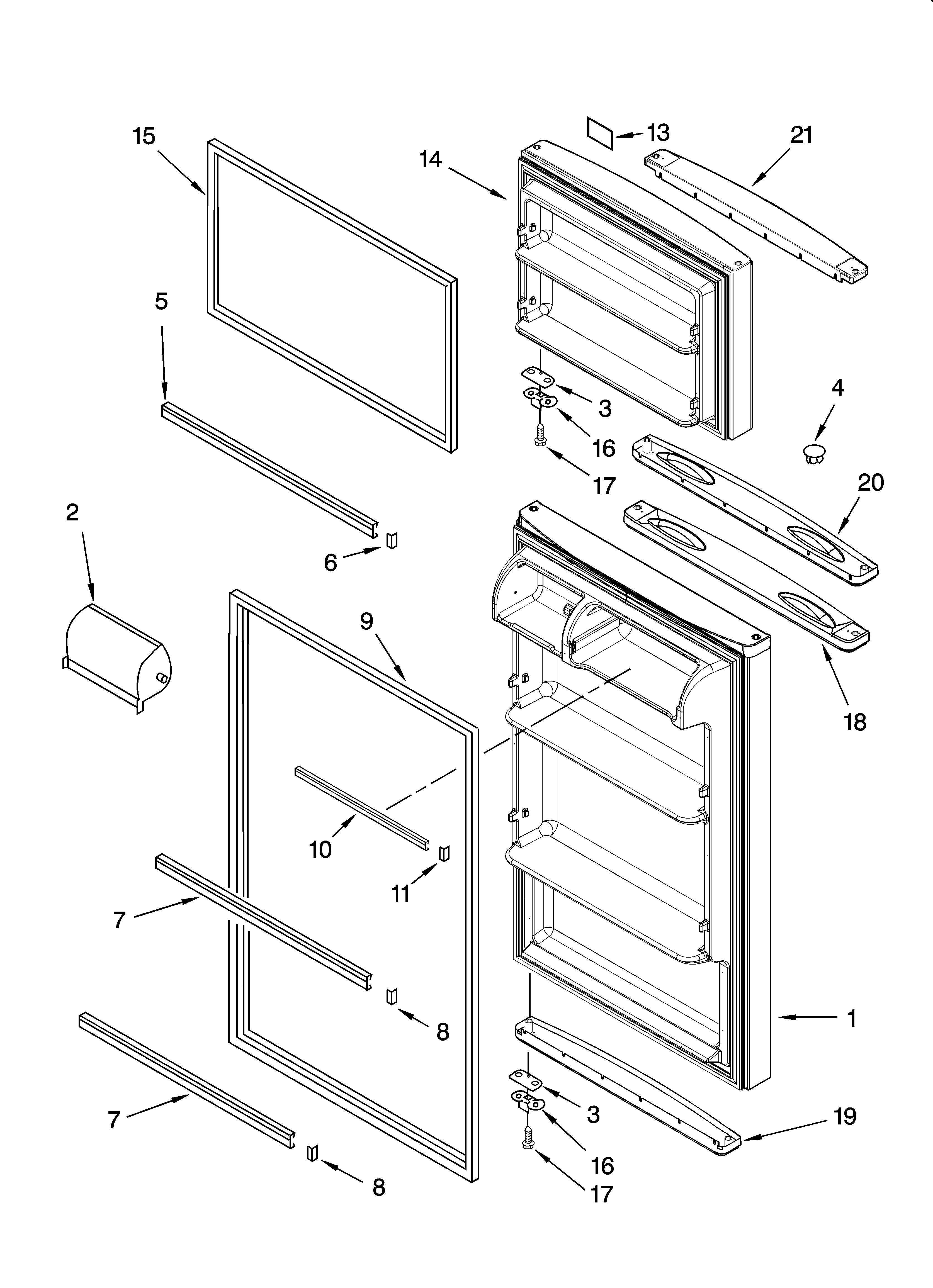Estate TT18SKXRD01 door parts diagram