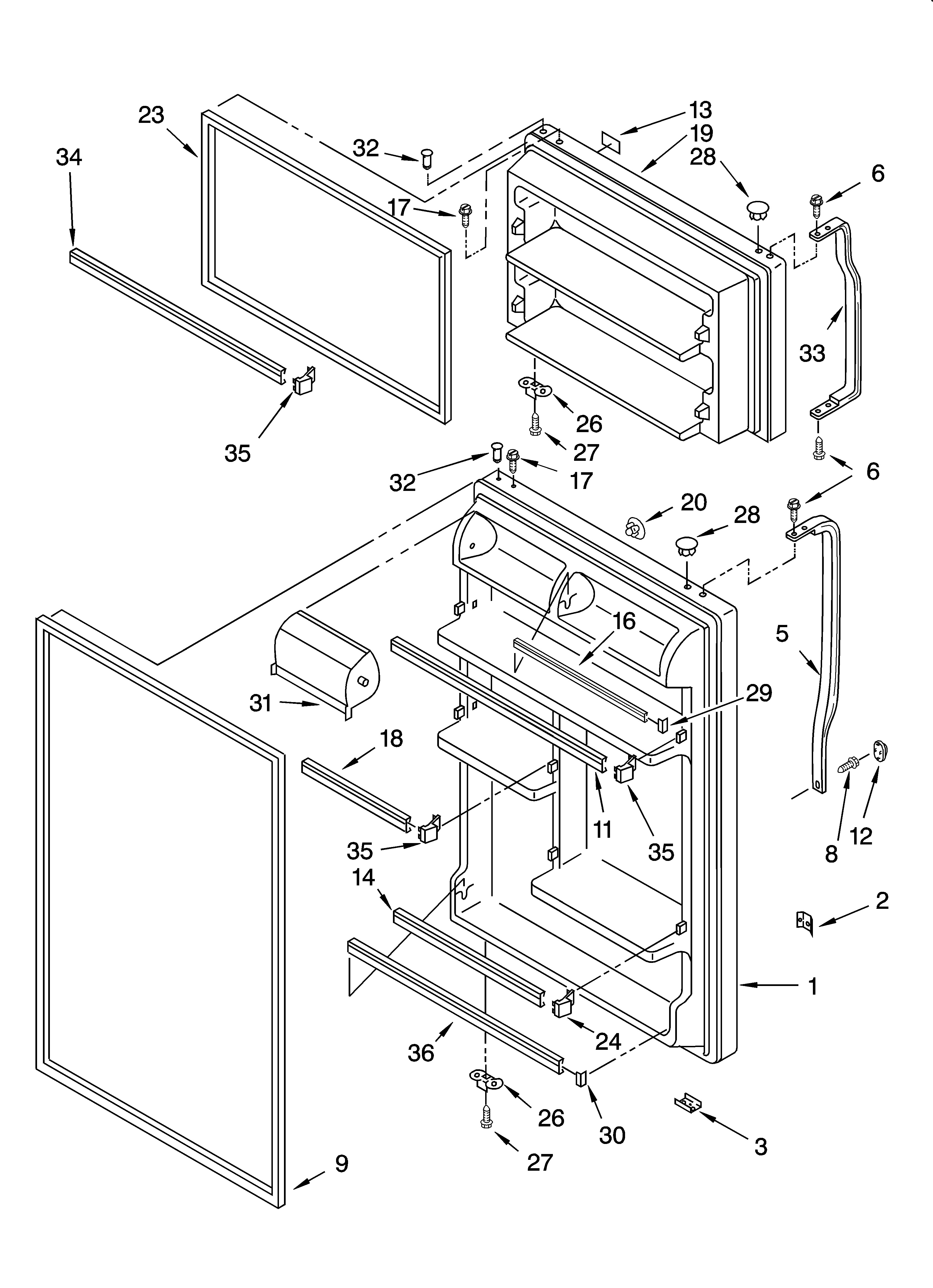 Estate TT21AKXKQ06 door parts diagram