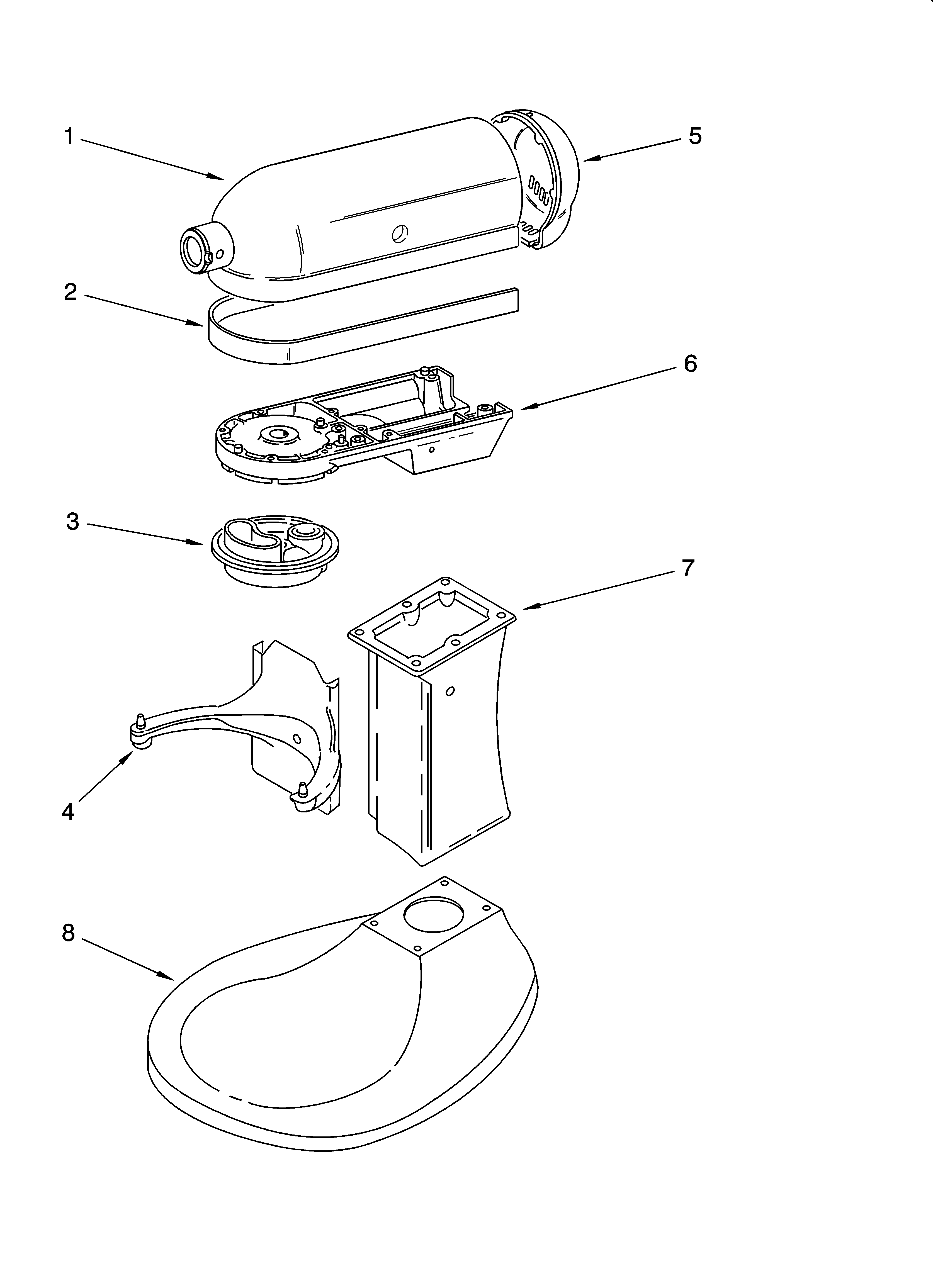KitchenAid 5K5SSAWH1 color variation parts diagram