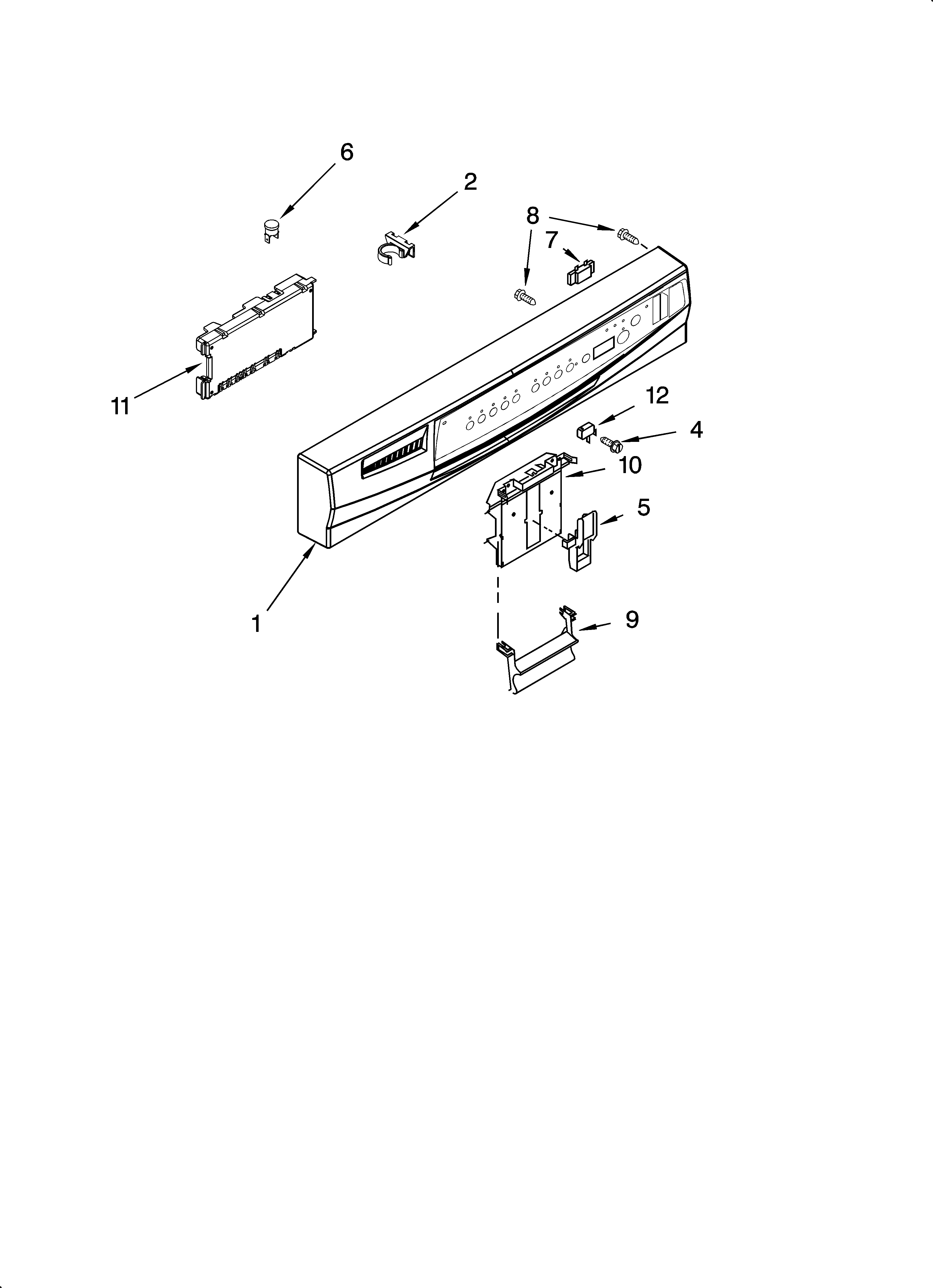 Whirlpool GU3200XTSS0 control panel parts diagram