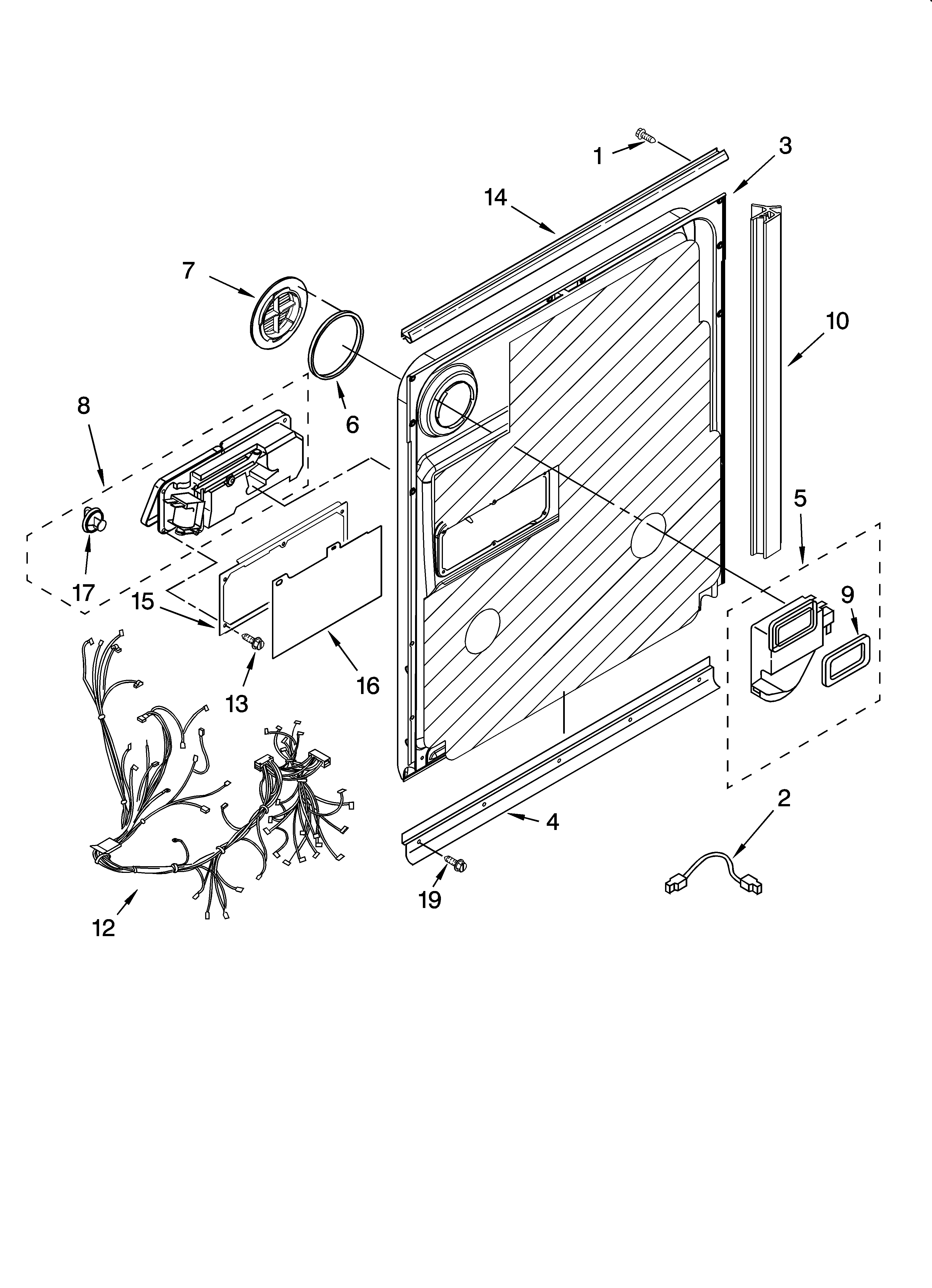 Whirlpool GU3200XTSS0 door and latch parts diagram