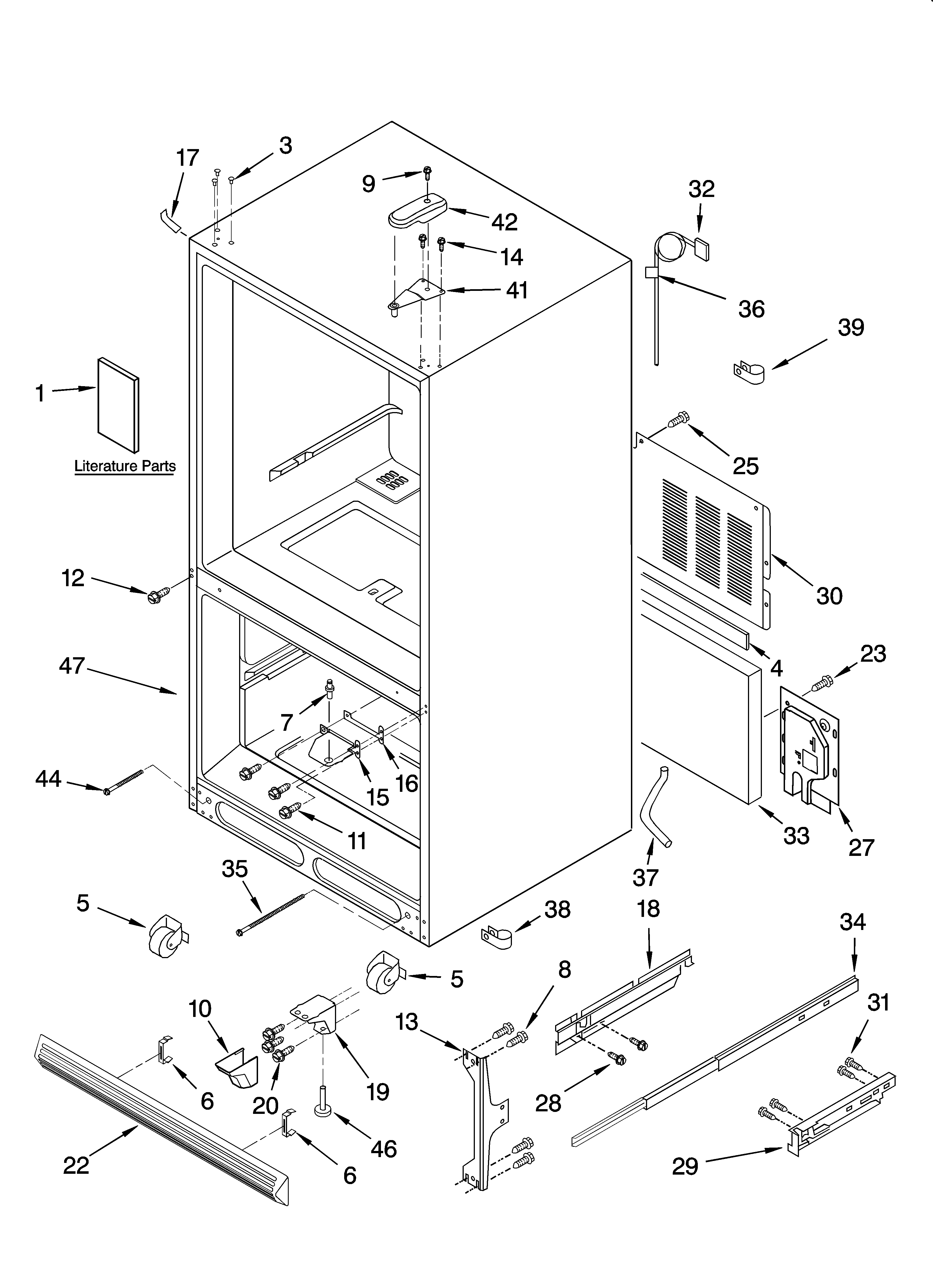 KitchenAid KBRA20ELSS01 cabinet parts diagram