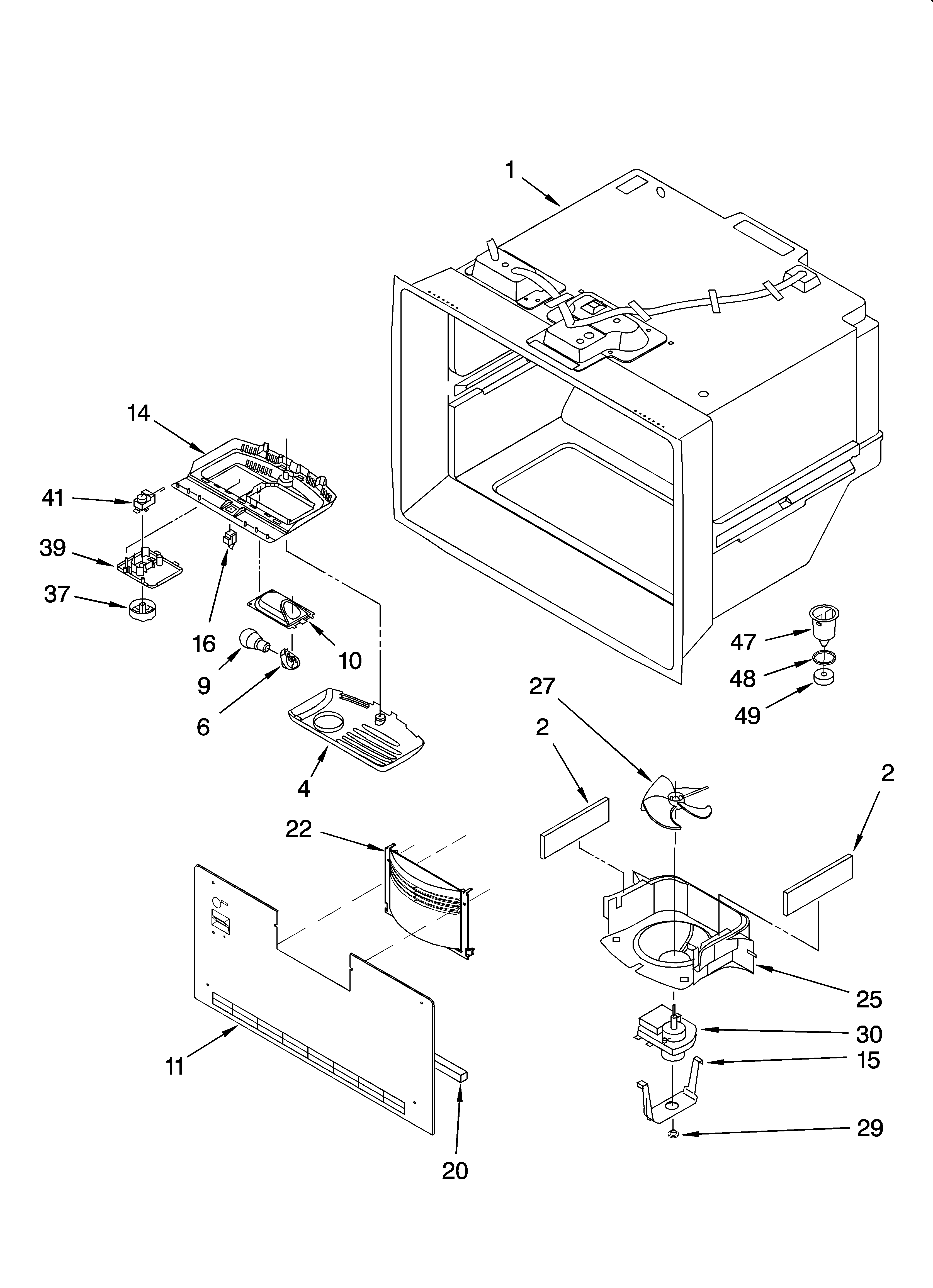 KitchenAid KBRA20ELSS01 freezer liner parts diagram