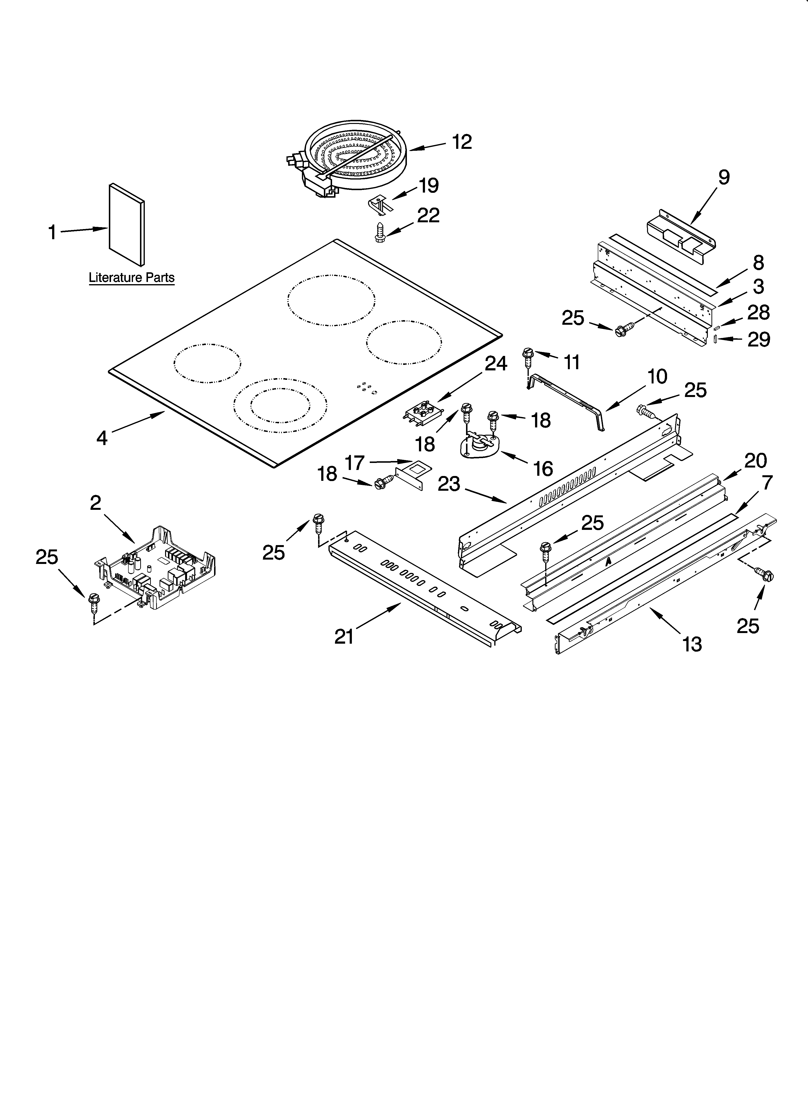 KitchenAid KESK901SSS00 cooktop parts diagram