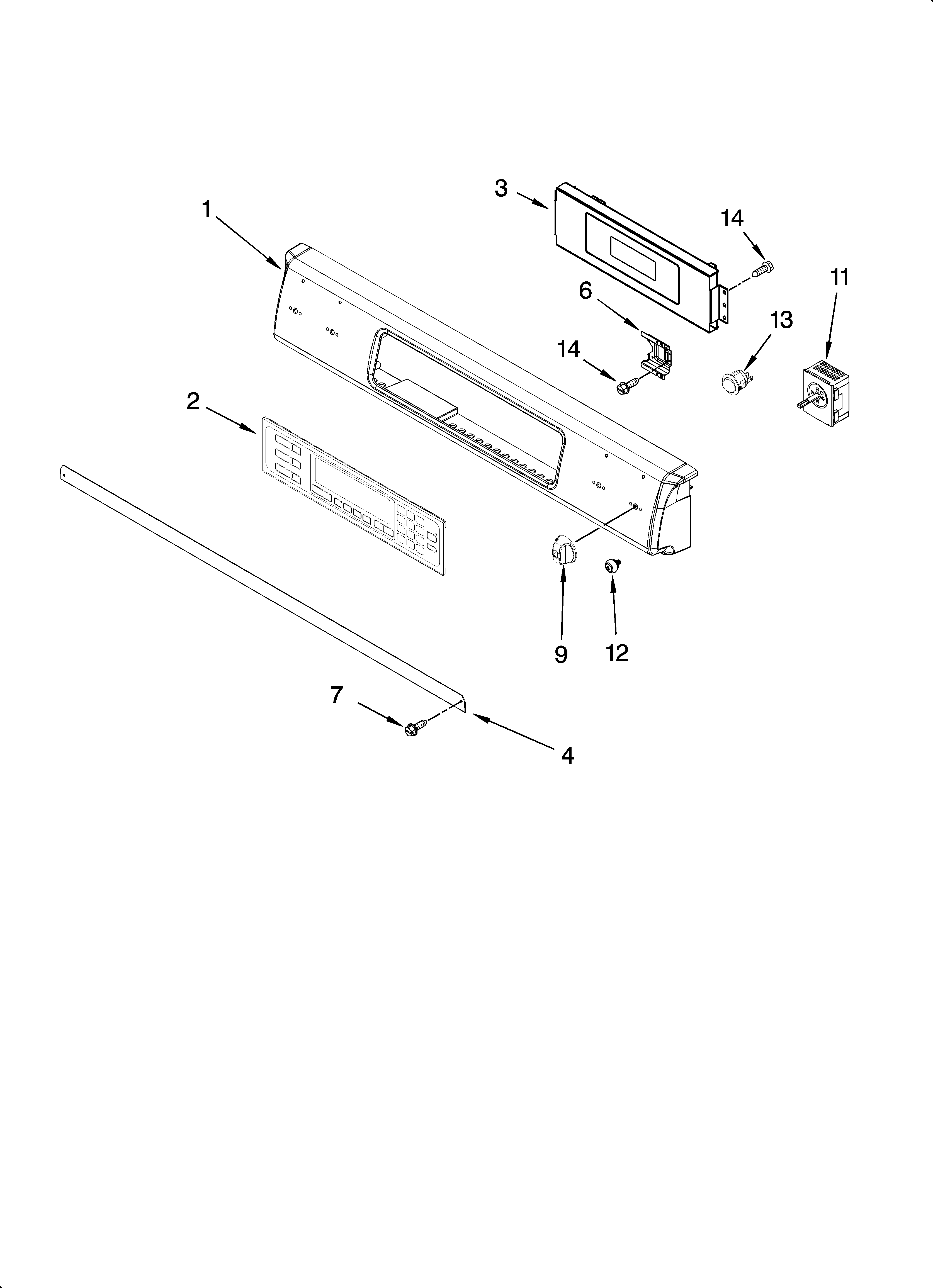 KitchenAid KESK901SSS00 control panel parts diagram