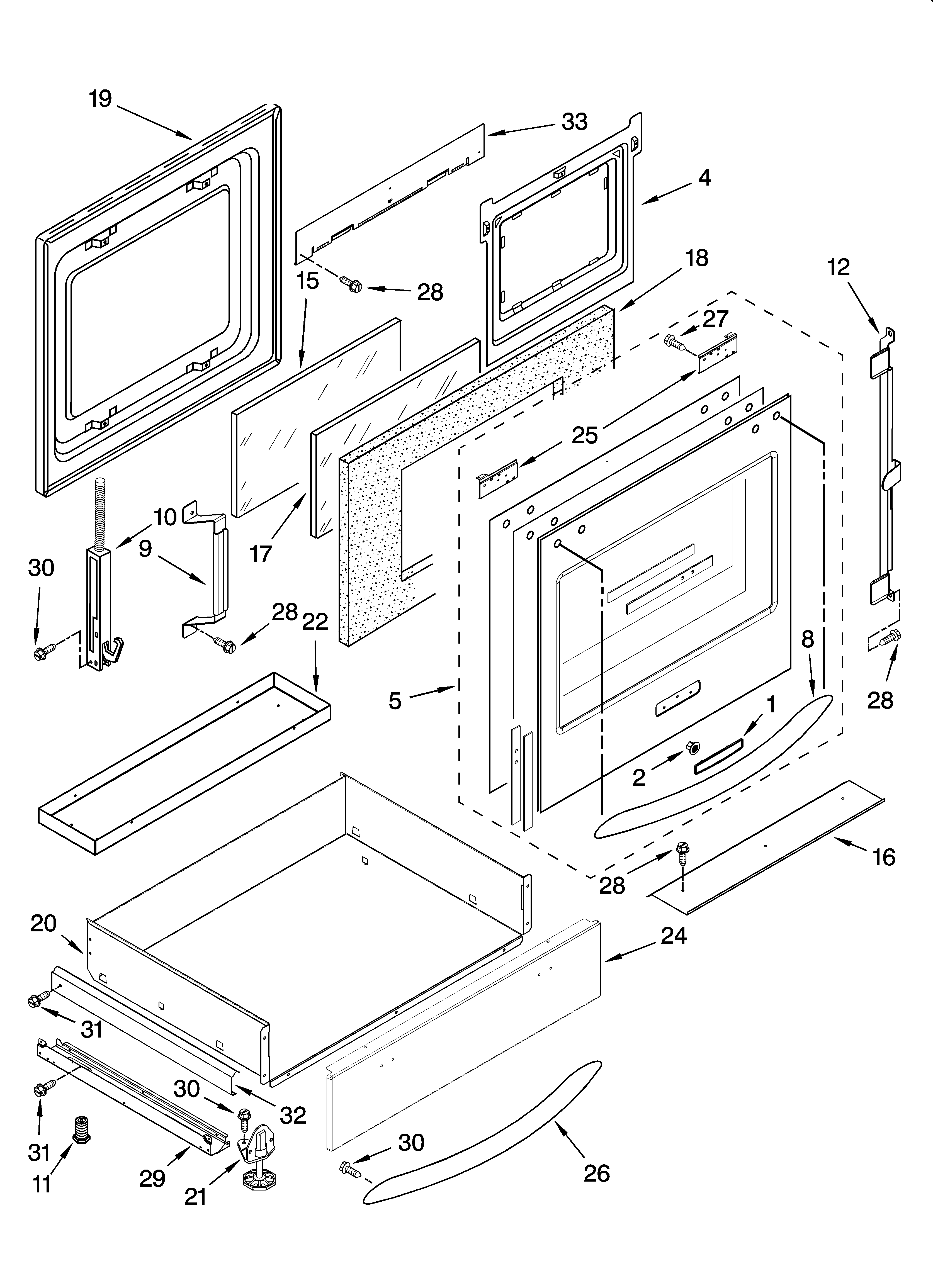 KitchenAid KESK901SSS00 door and drawer parts diagram