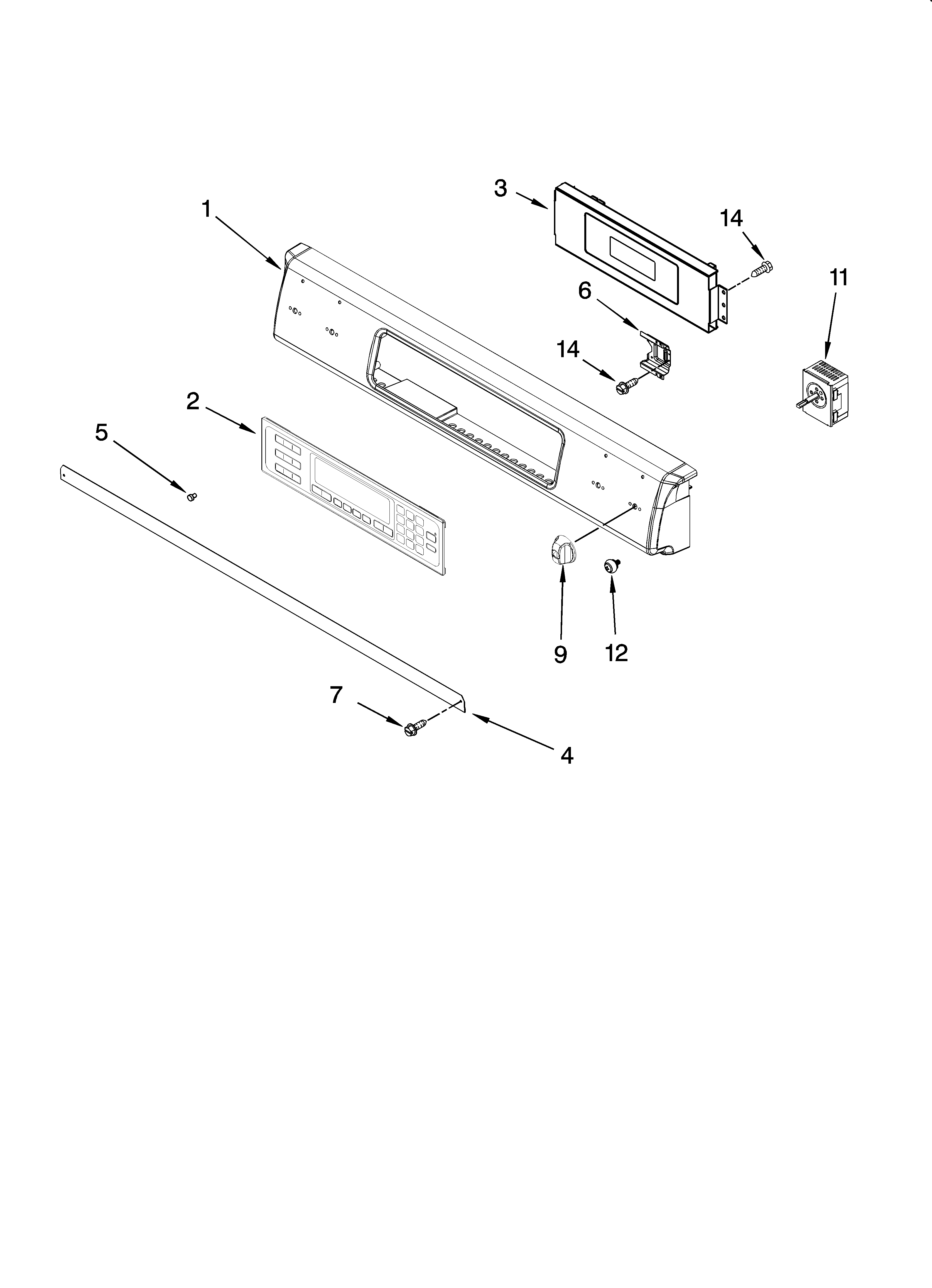 KitchenAid KESS907SWW00 control panel parts diagram