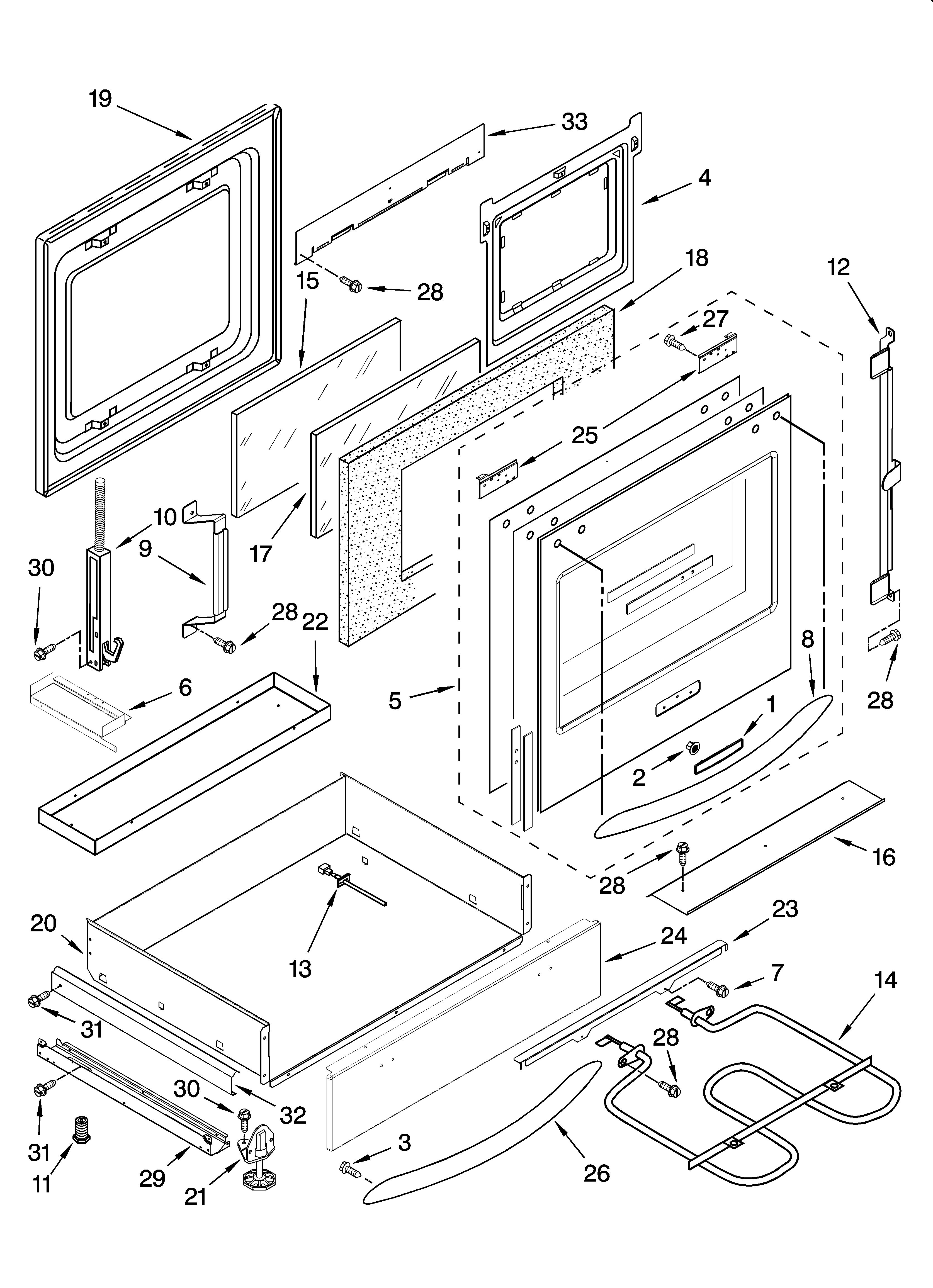 KitchenAid KESS907SWW00 door and drawer parts diagram