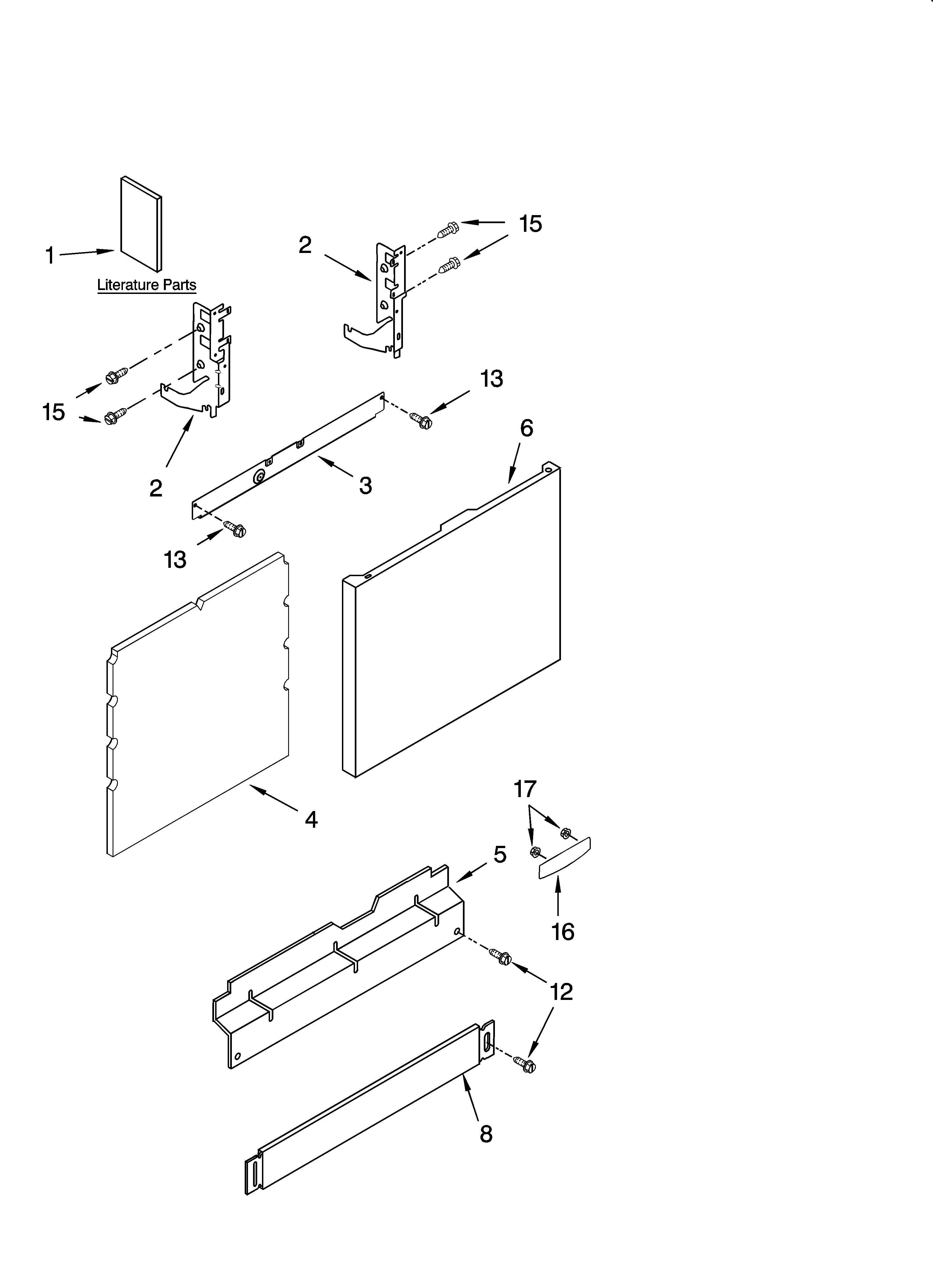 KitchenAid KUDC02IRWH2 door and panel parts diagram