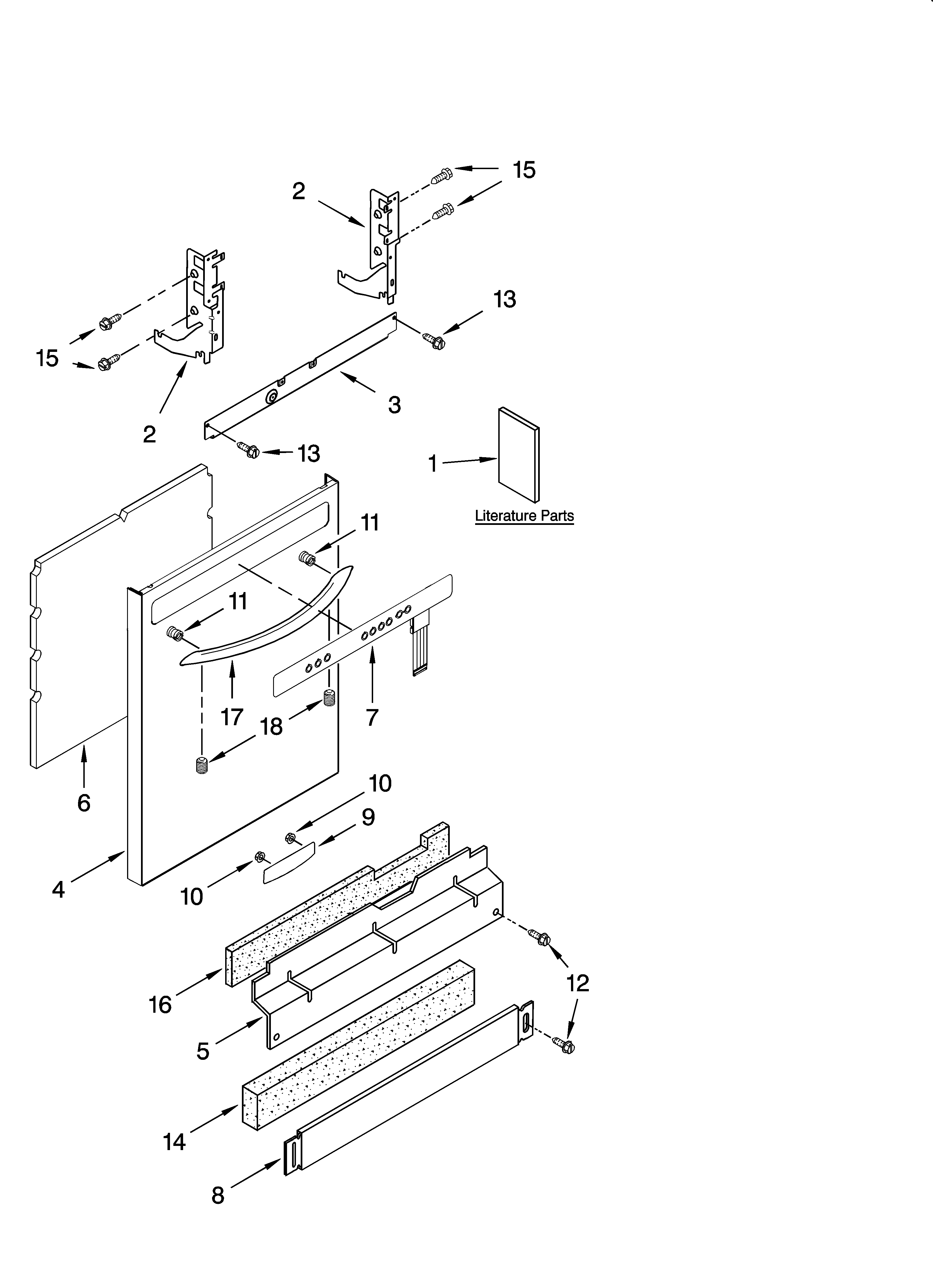 KitchenAid KUDI02CRBL2 door and panel parts diagram