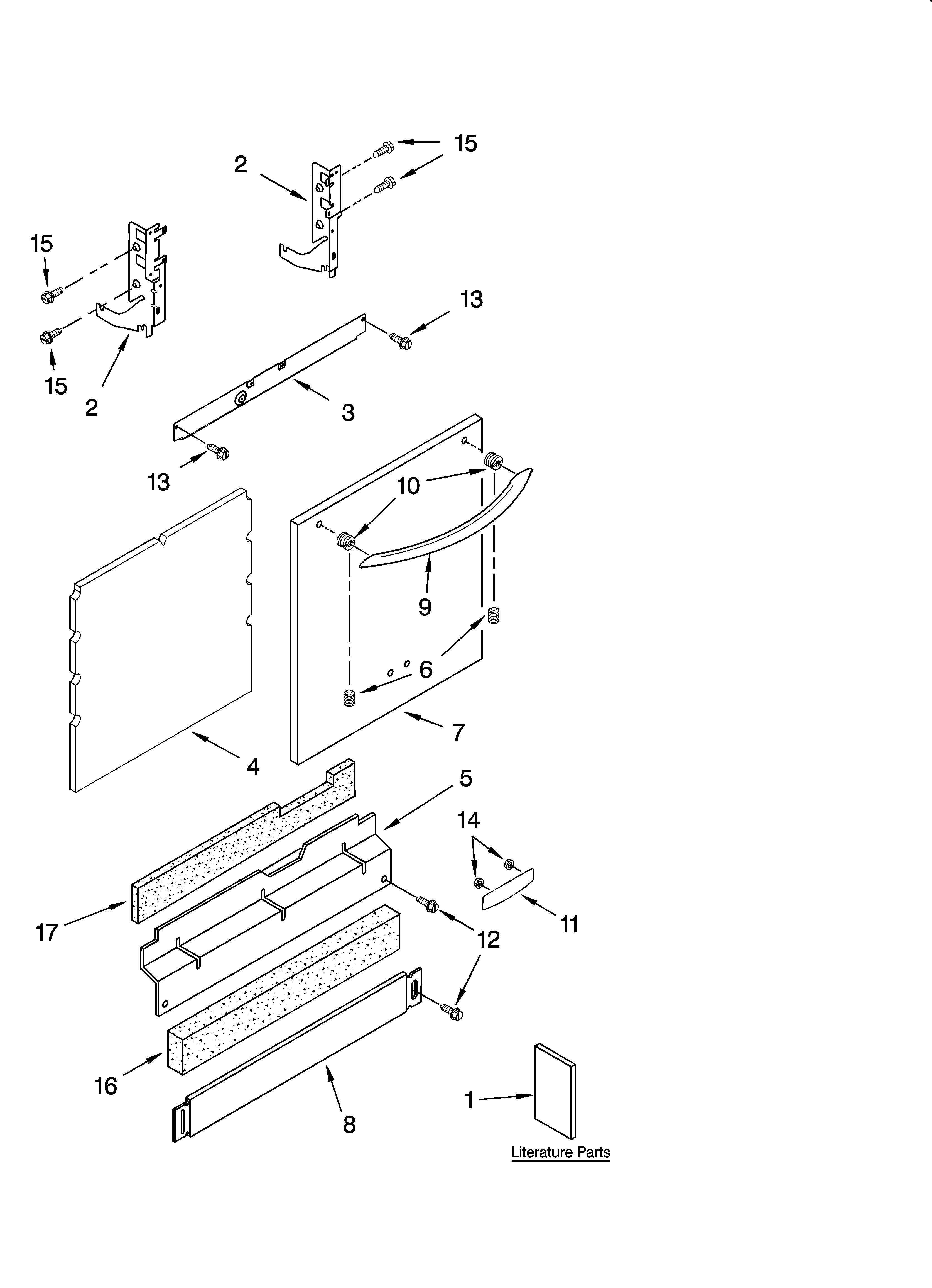KitchenAid KUDI02FRBL2 door and panel parts diagram