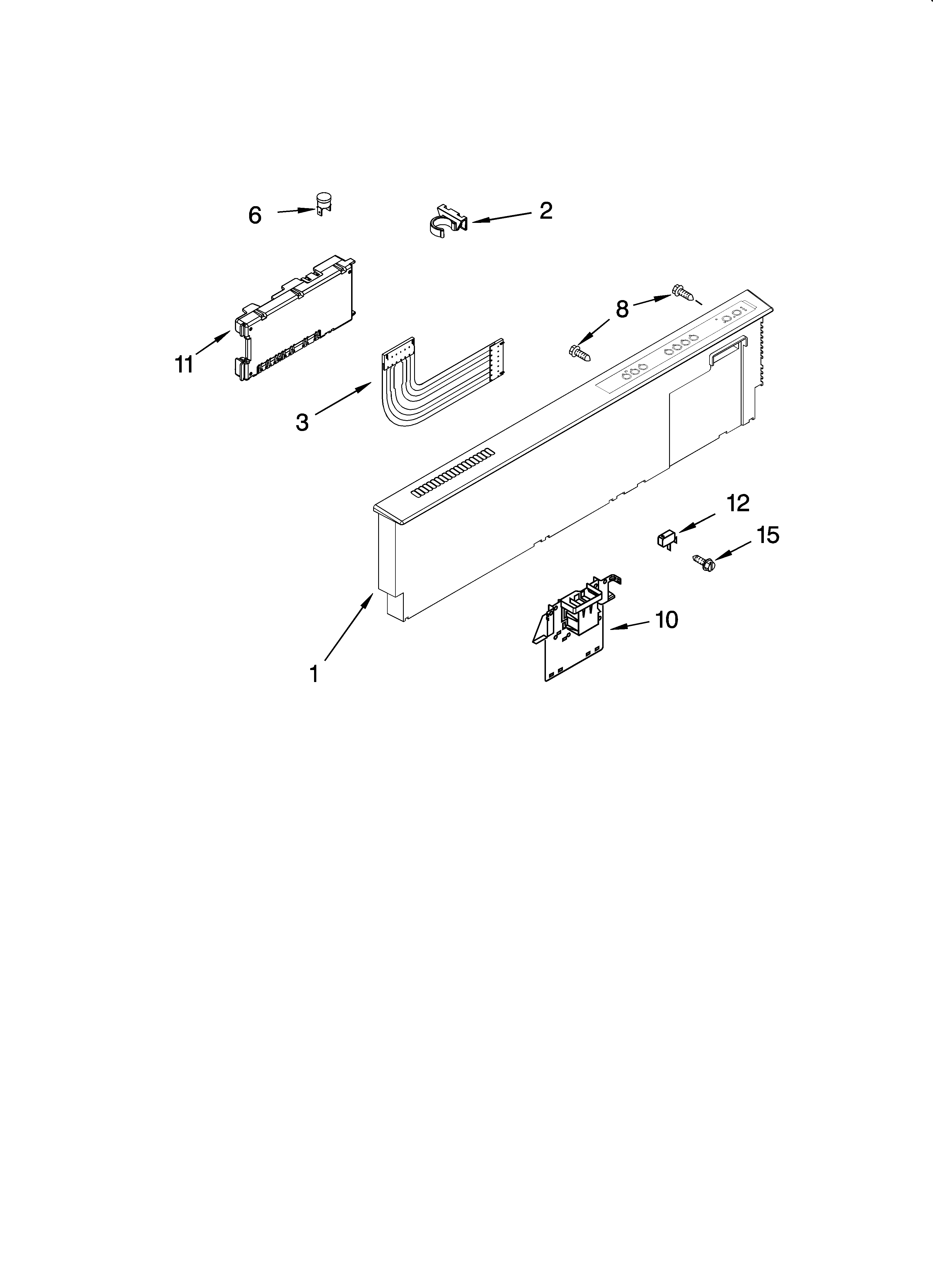 KitchenAid KUDI02FRBL2 control panel parts diagram