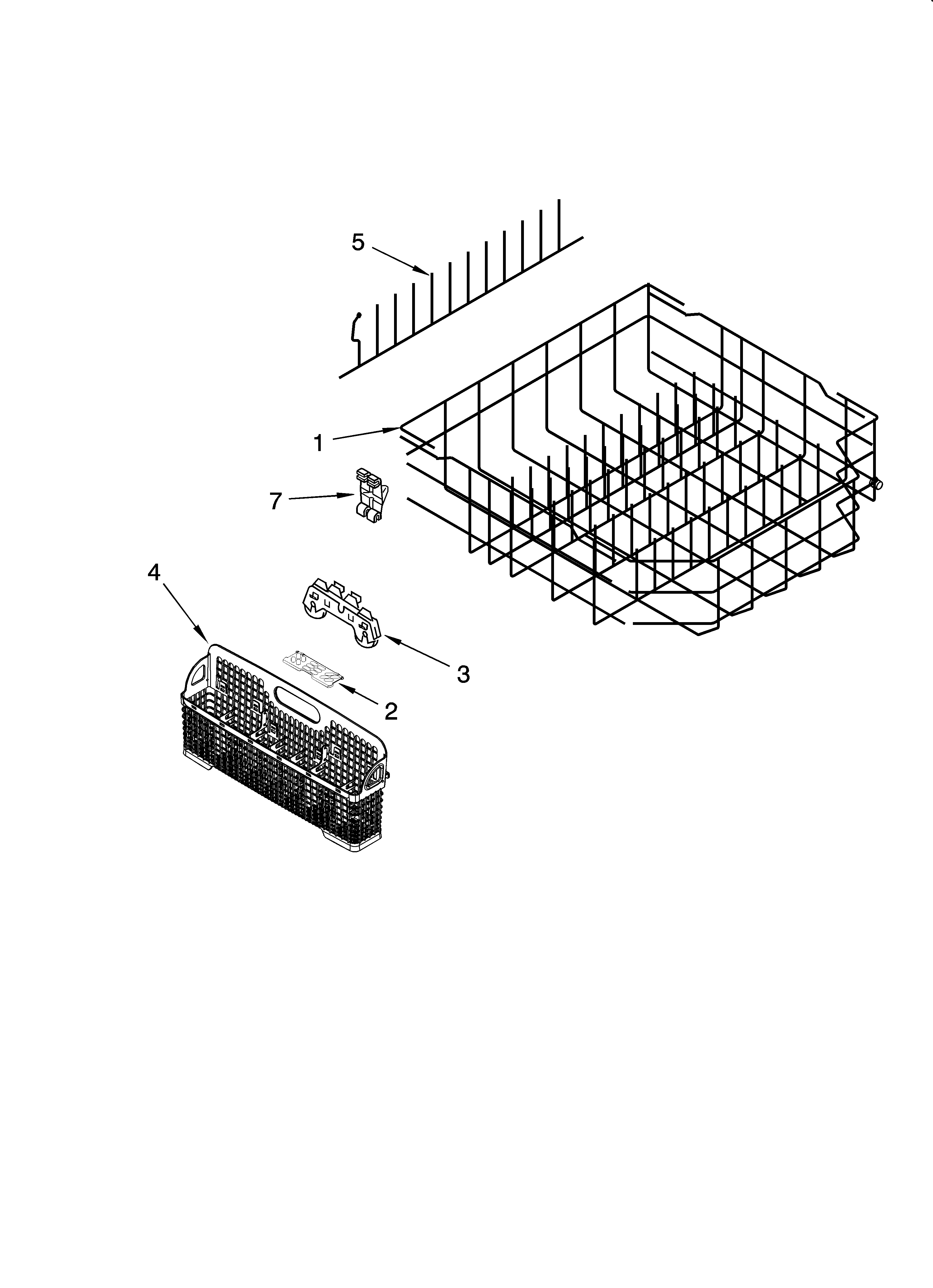 KitchenAid KUDI02FRBL2 lower rack parts, optional parts (not included) diagram