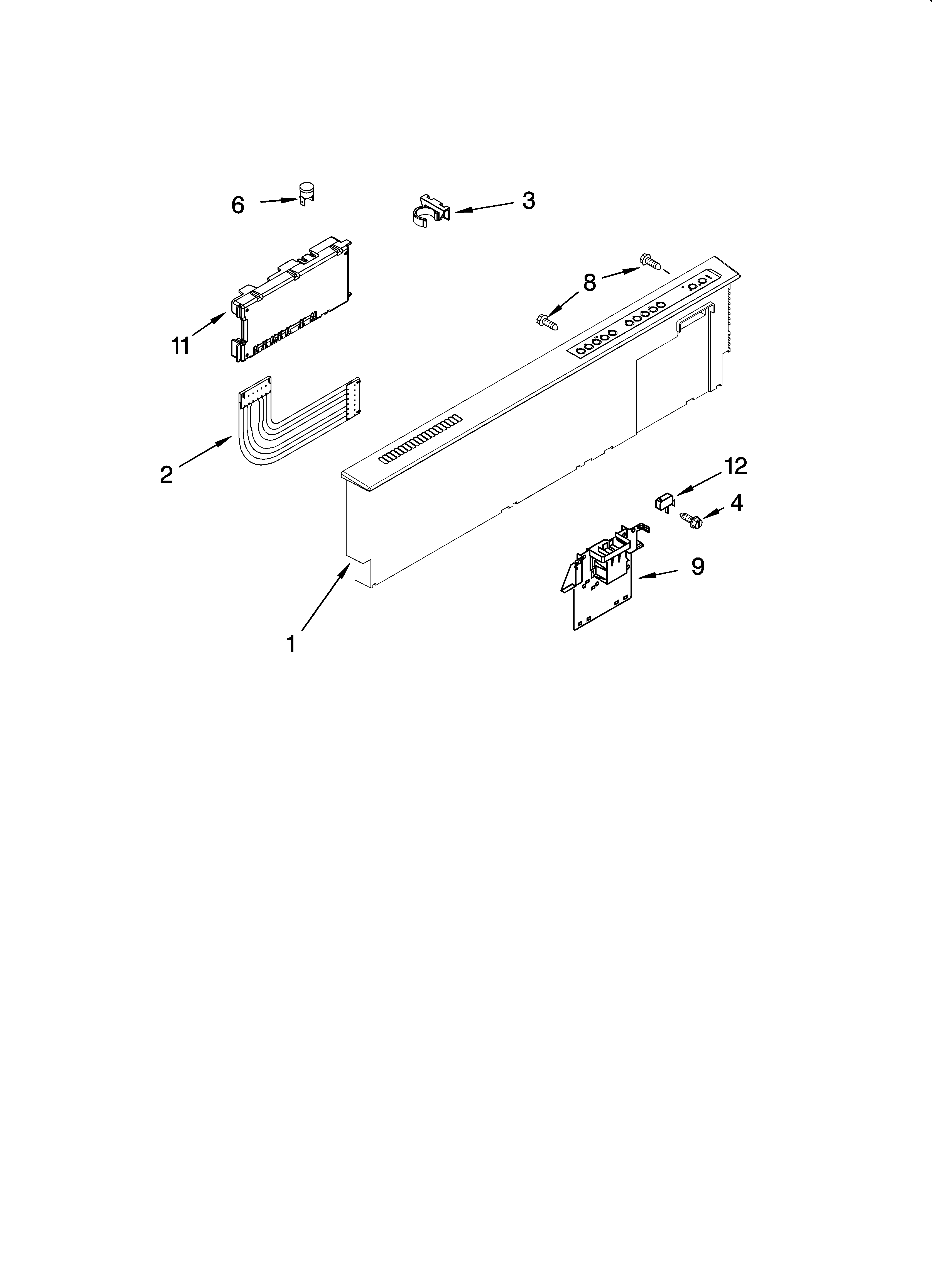 KitchenAid KUDR02FSBL2 control panel parts diagram