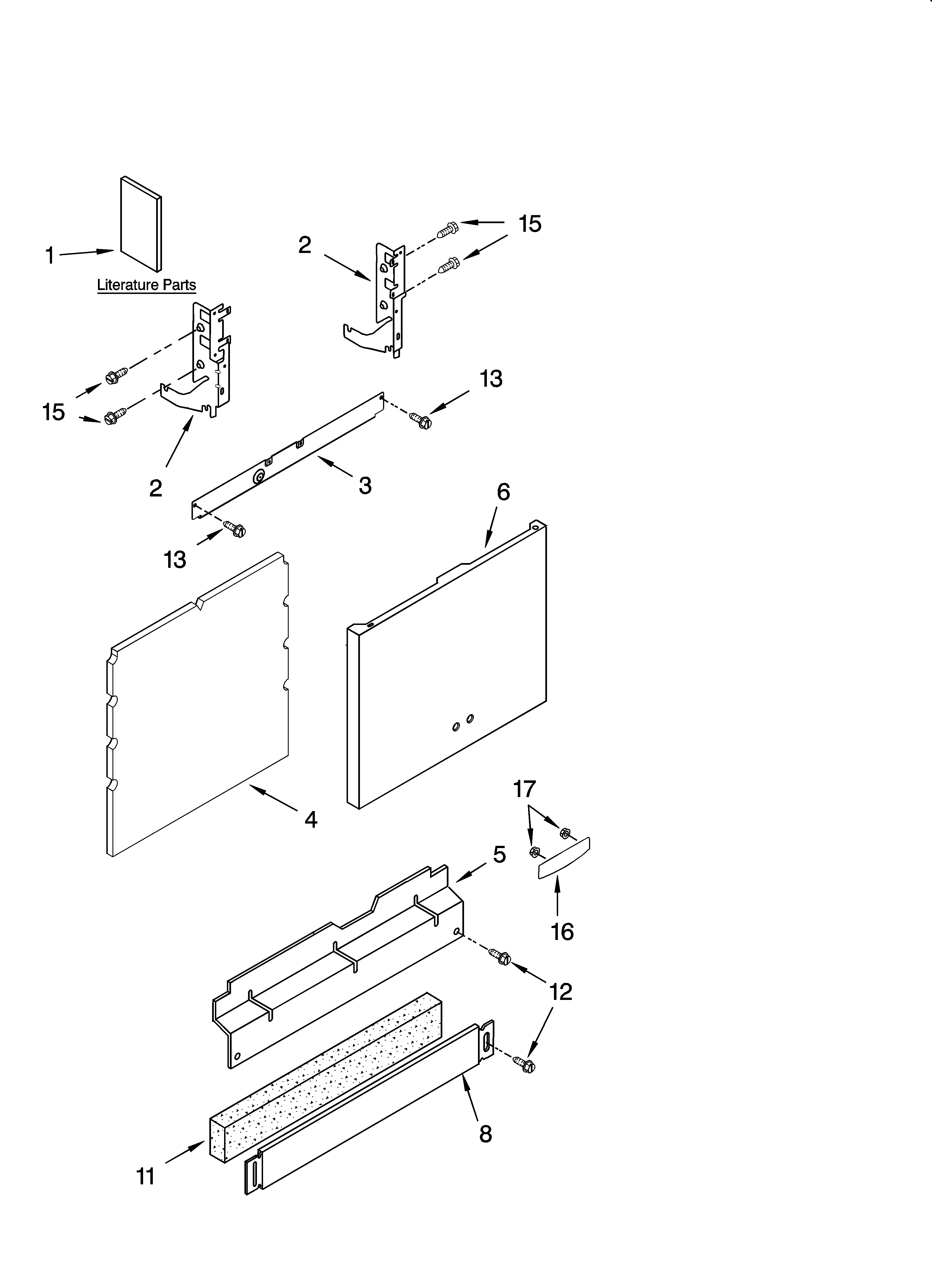 KitchenAid KUDS02ISSS1 door and panel parts diagram
