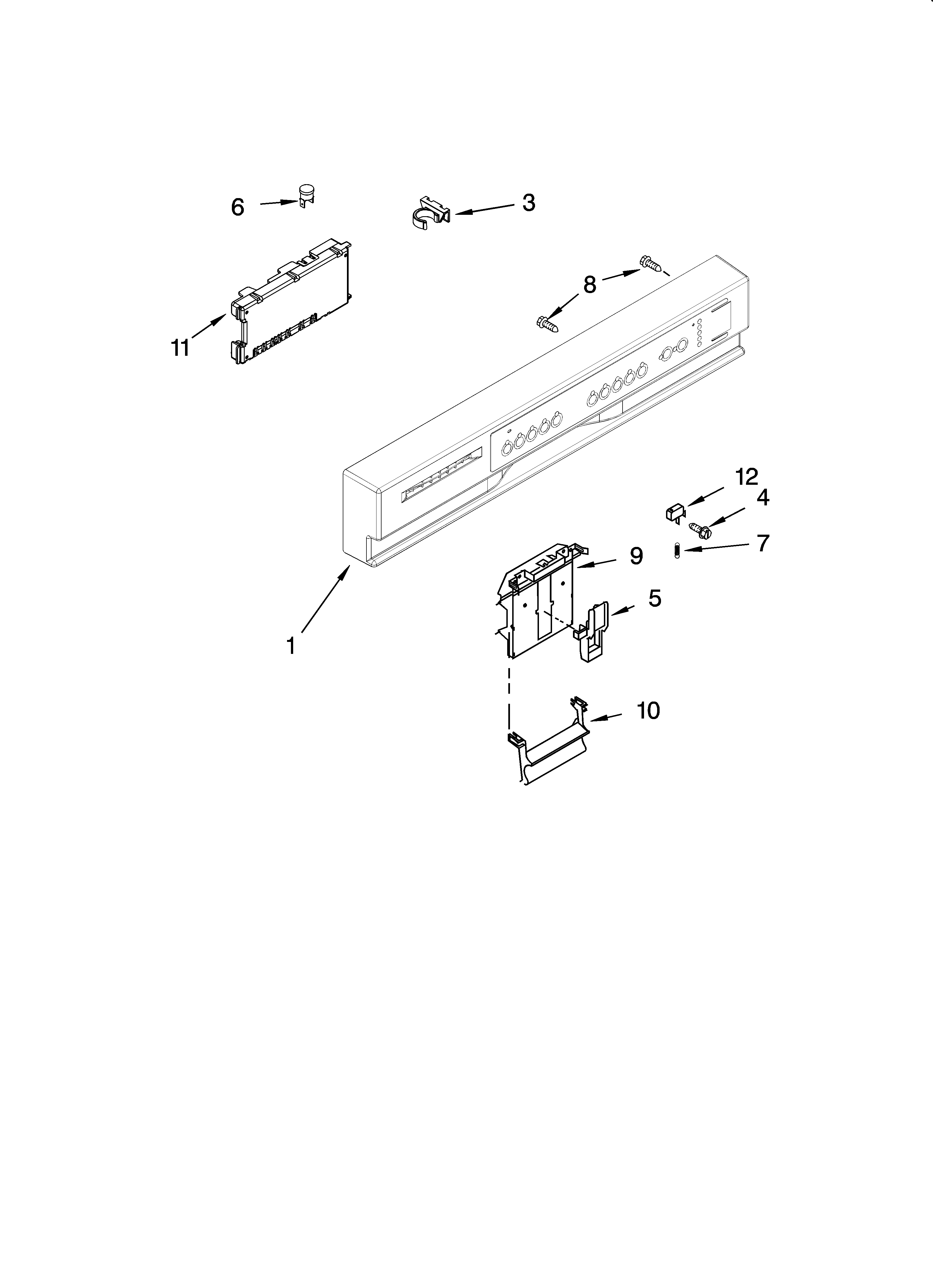 KitchenAid KUDS02ISSS1 control panel parts diagram