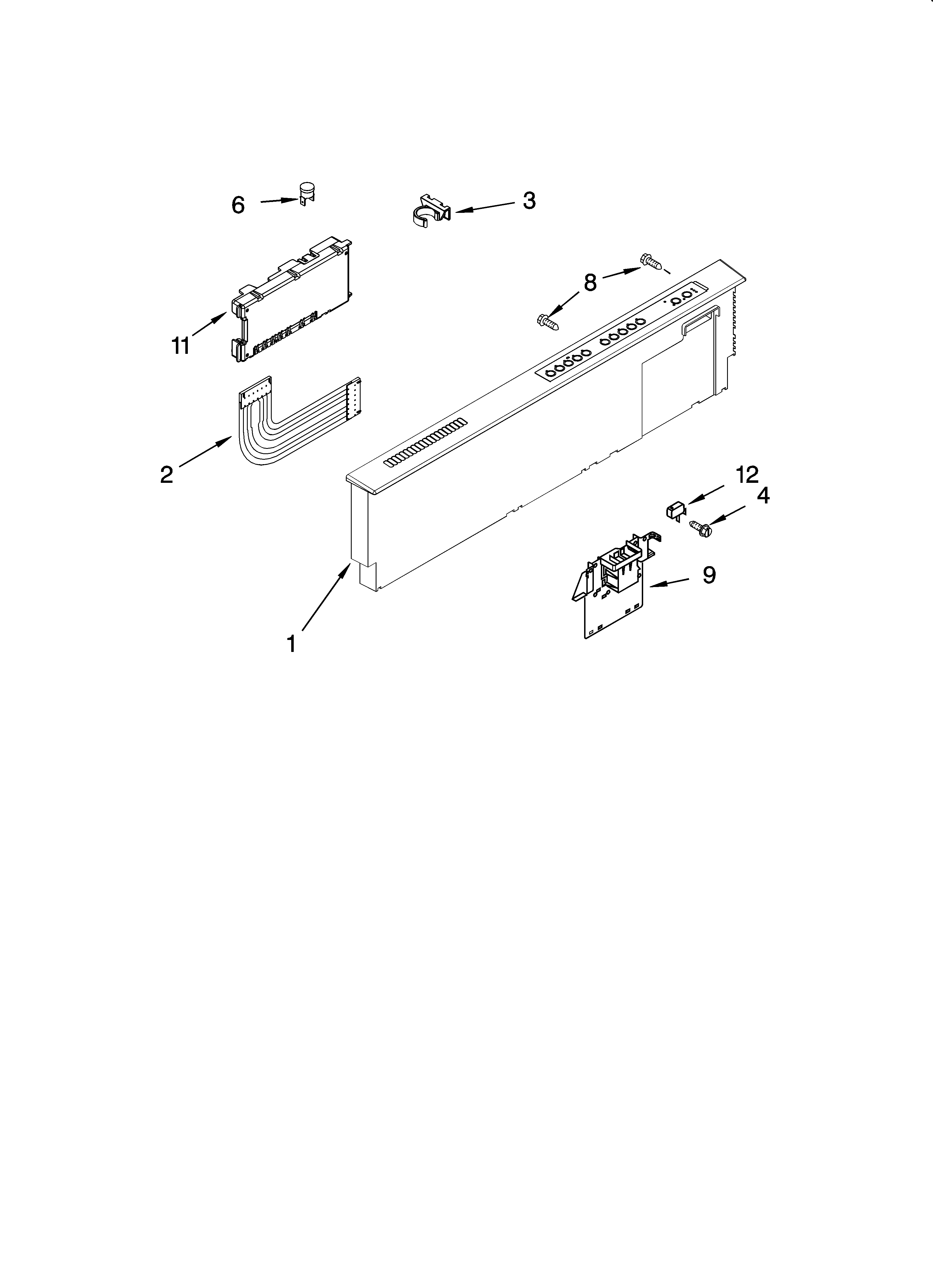 KitchenAid KUDS03FSBT1 control panel parts diagram