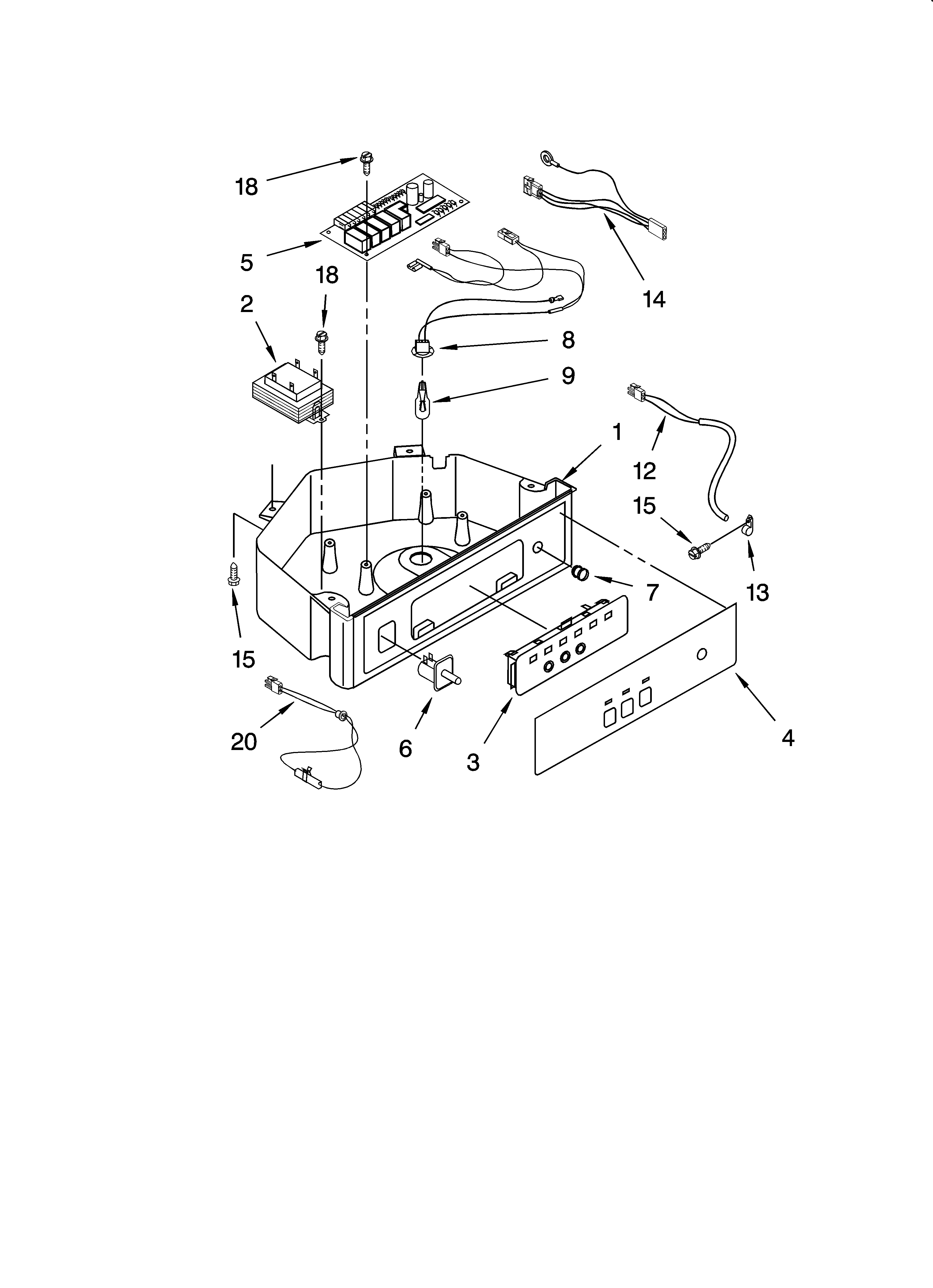 KitchenAid KUIS18NNJT8 control panel parts diagram