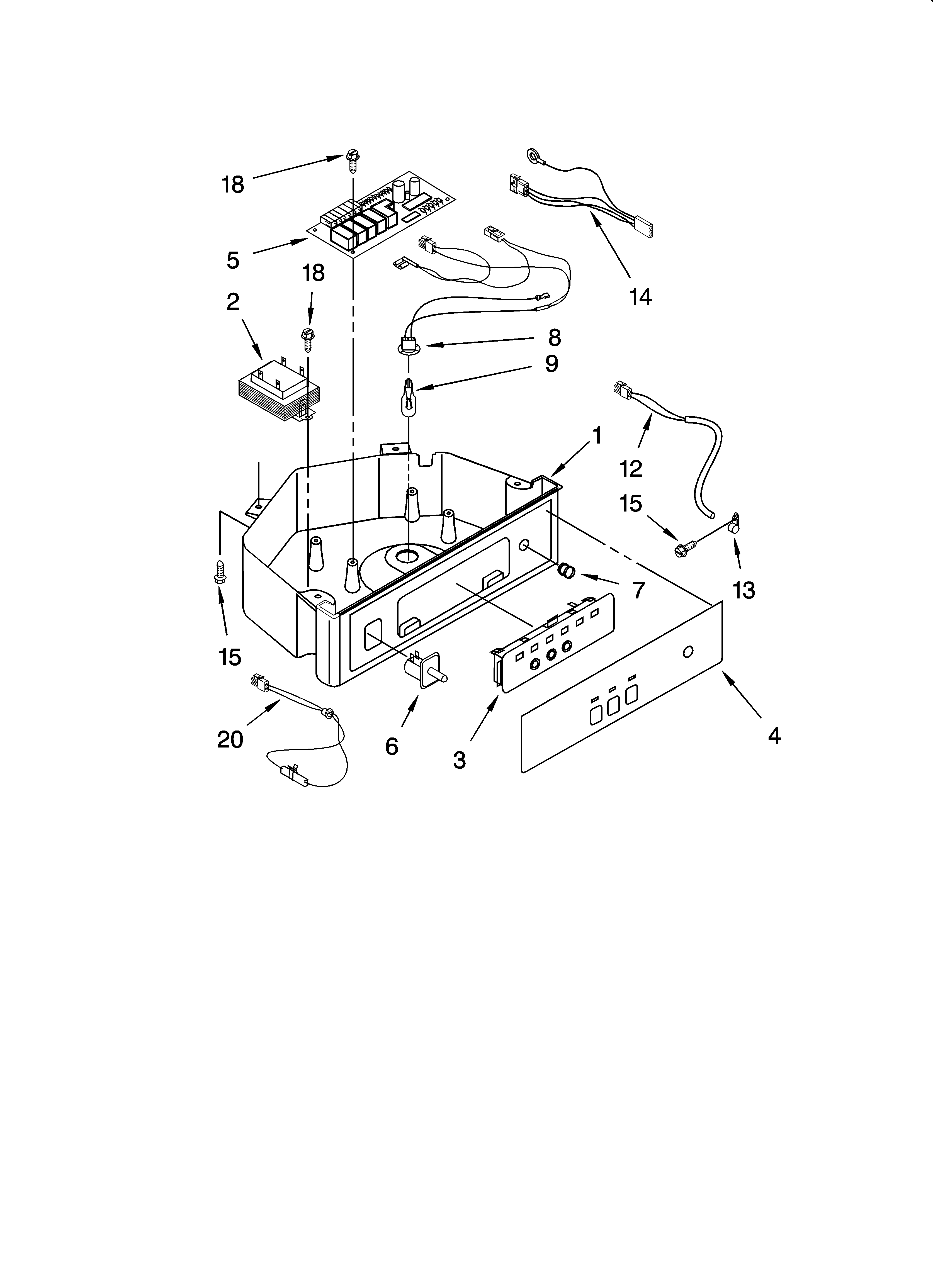 KitchenAid KUIS18PNJW8 control panel parts diagram