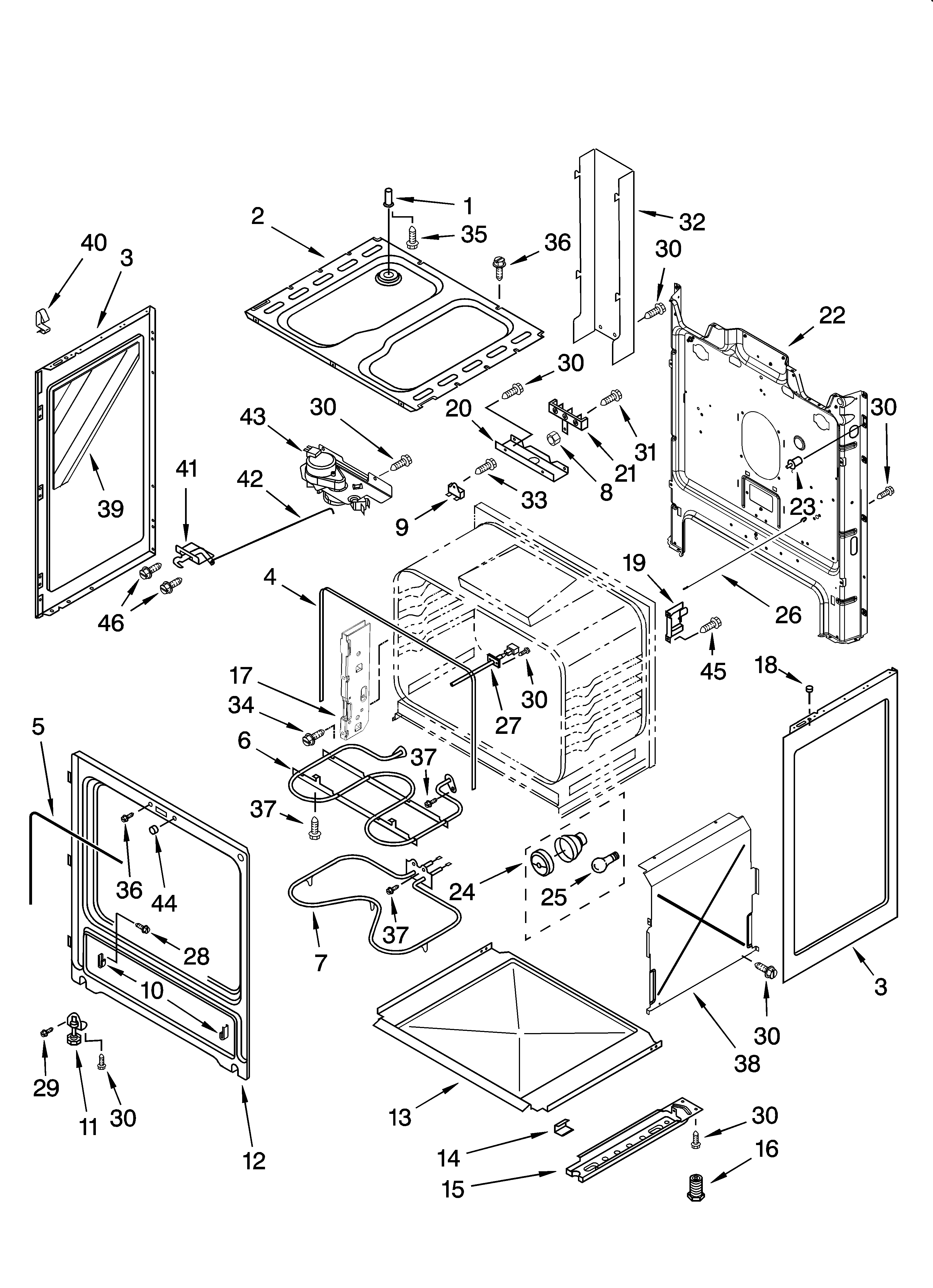 Whirlpool RF264LXST0 chassis parts diagram