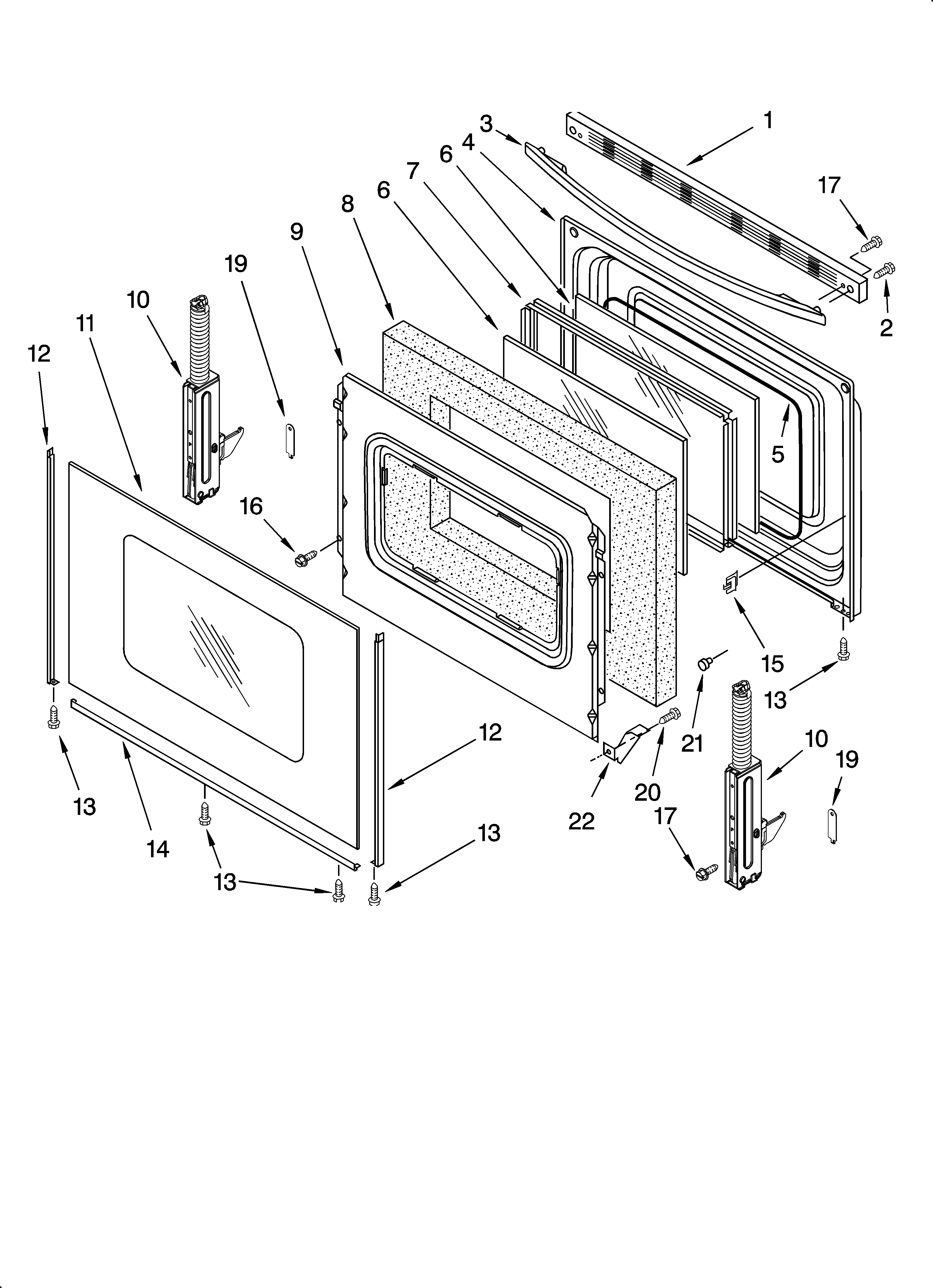 Whirlpool RF264LXST0 door parts, optional parts diagram