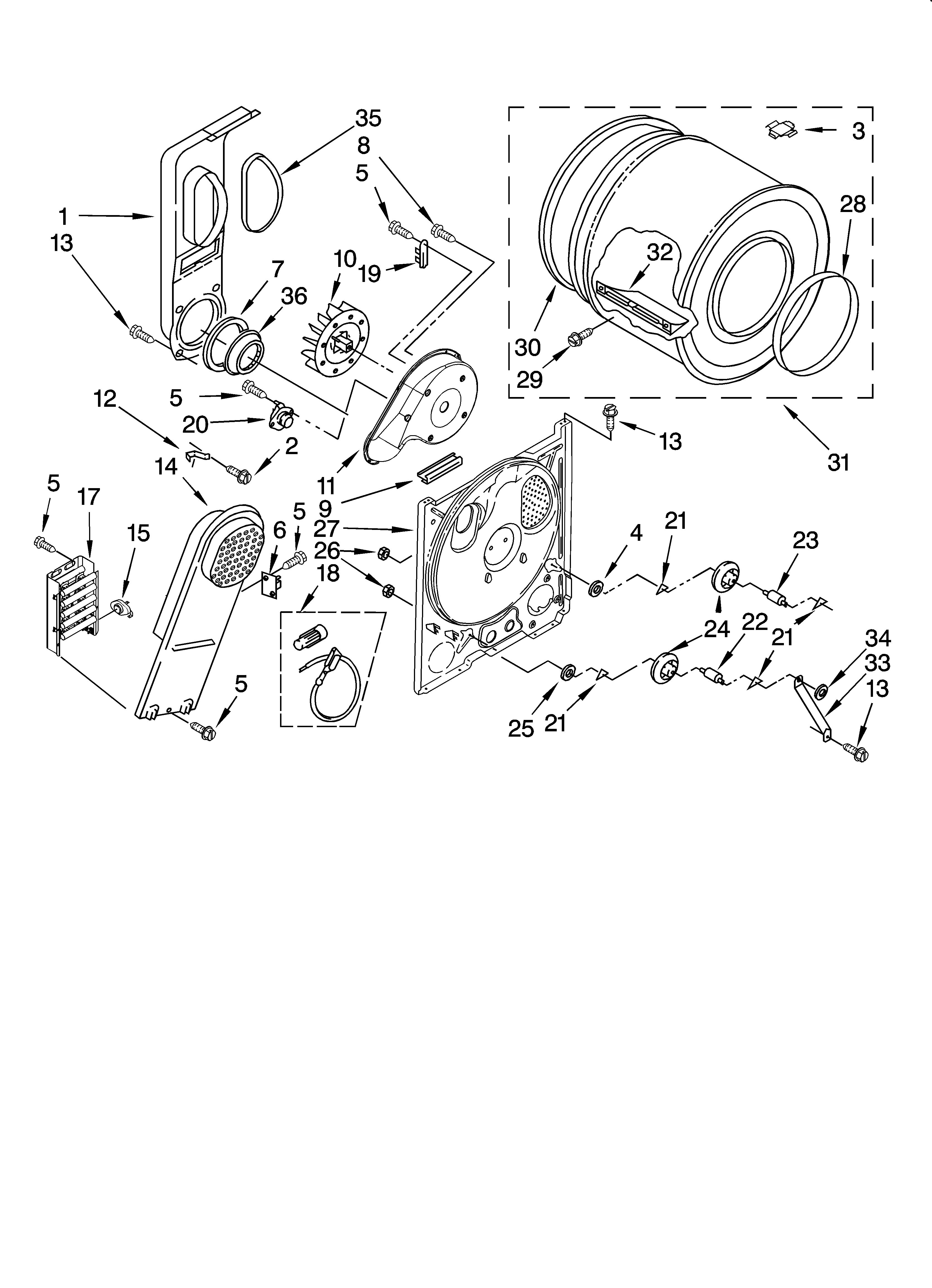 Whirlpool WED5100SQ0 bulkhead parts, optional parts (not included) diagram
