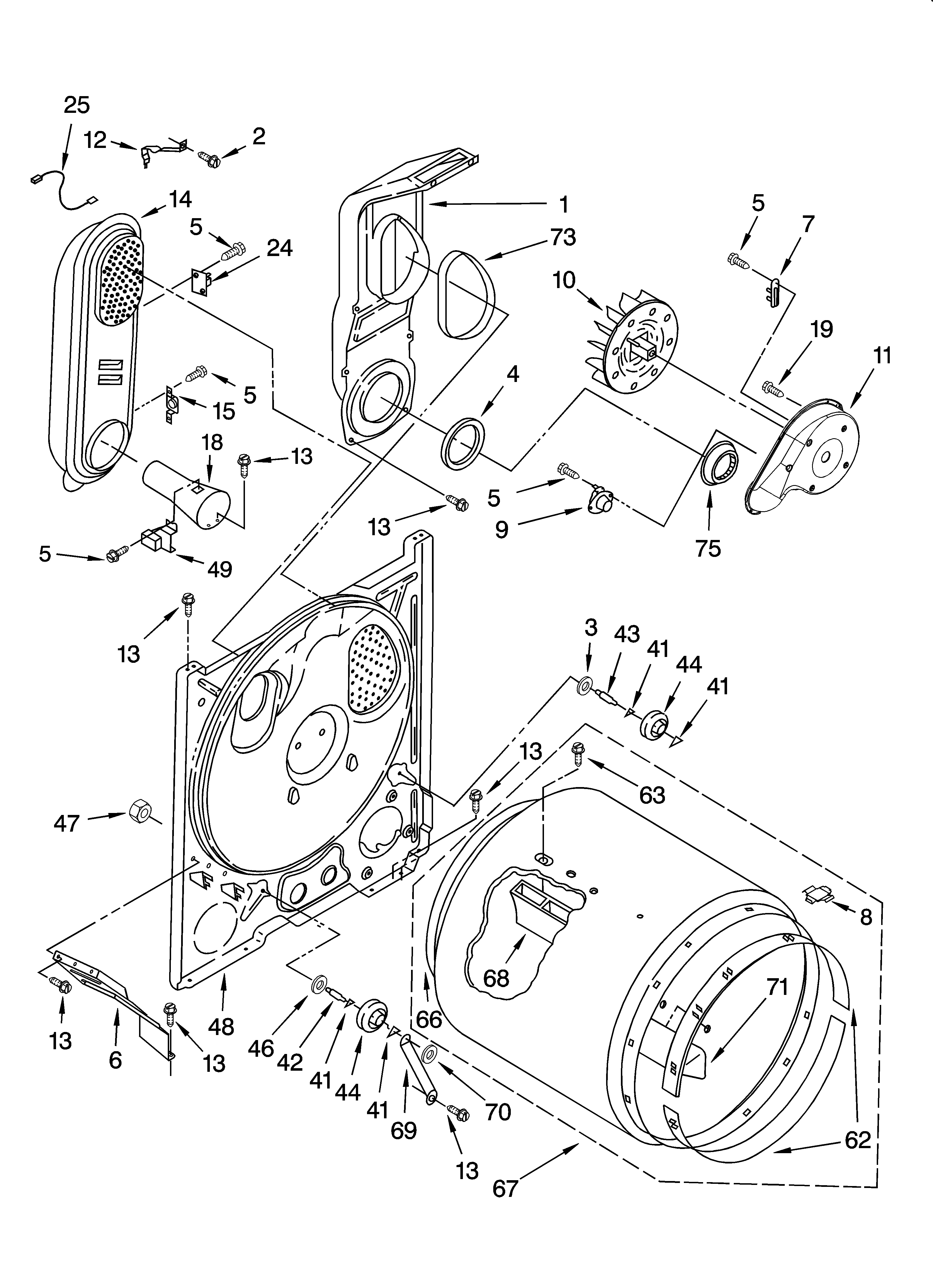 Whirlpool WGD5300SQ0 bulkhead parts diagram