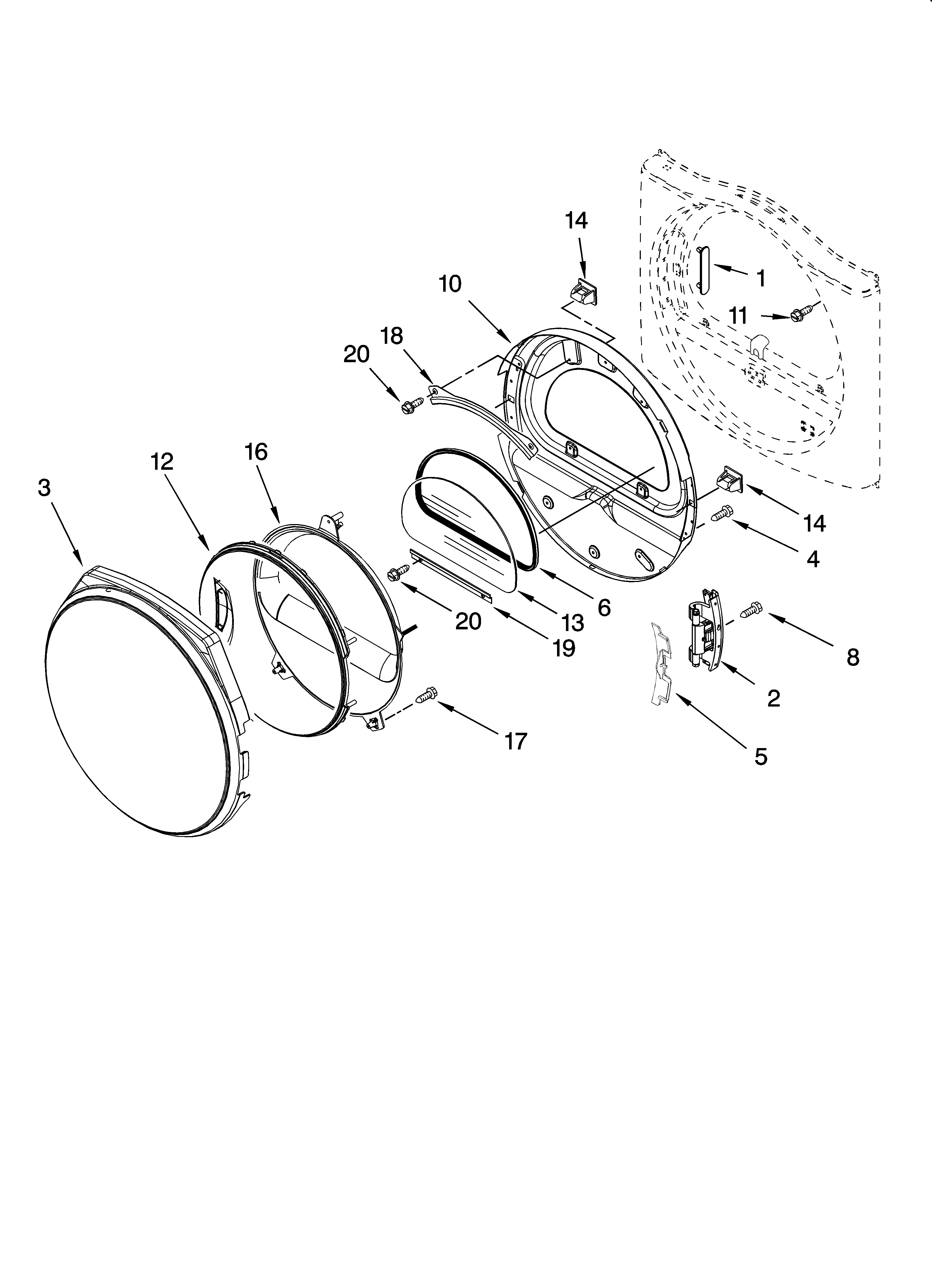 Whirlpool WGD8500SR0 door parts, optional parts (not included) diagram