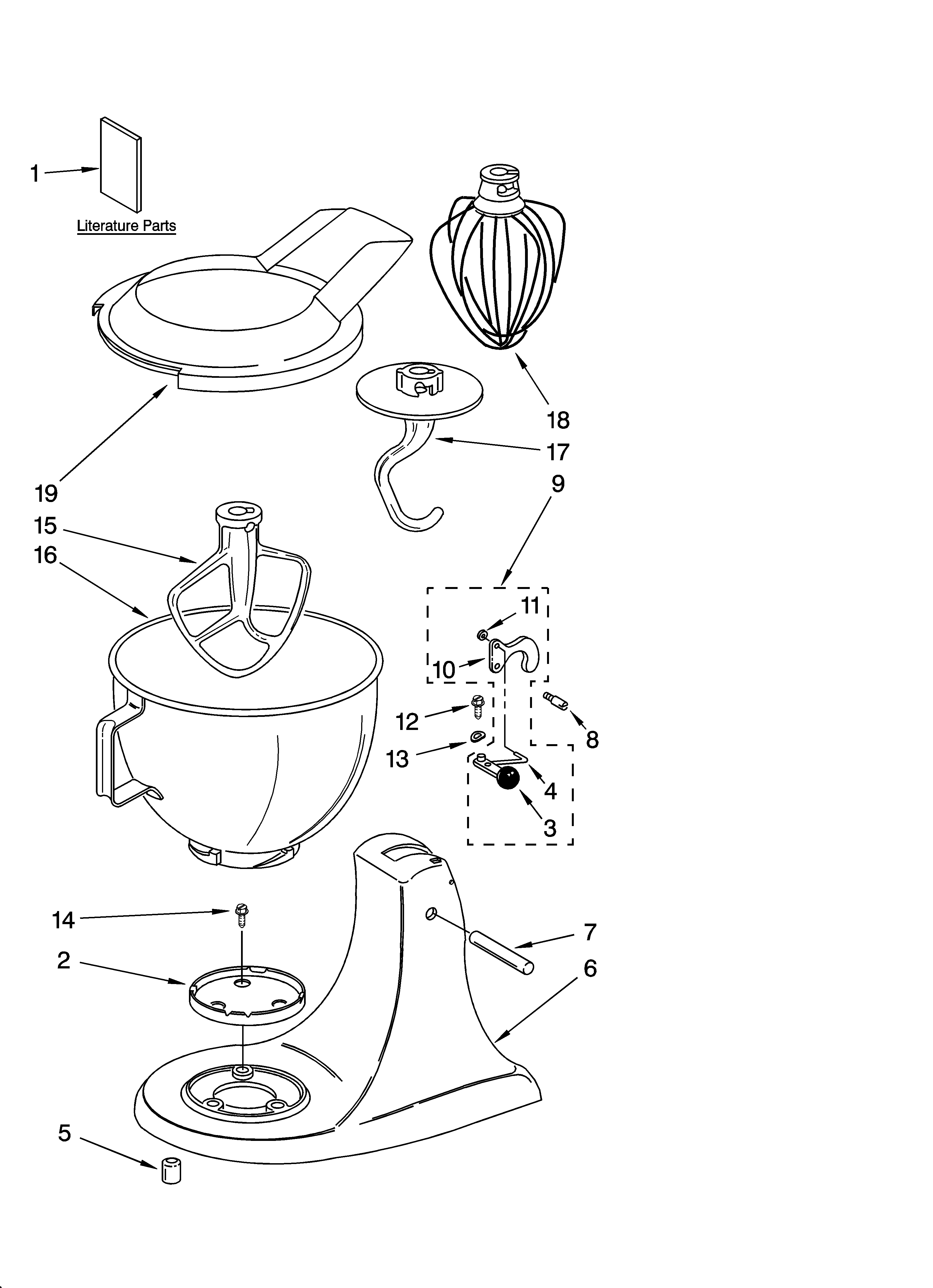 KitchenAid 4K45SSDWH-1 base and pedestal unit diagram