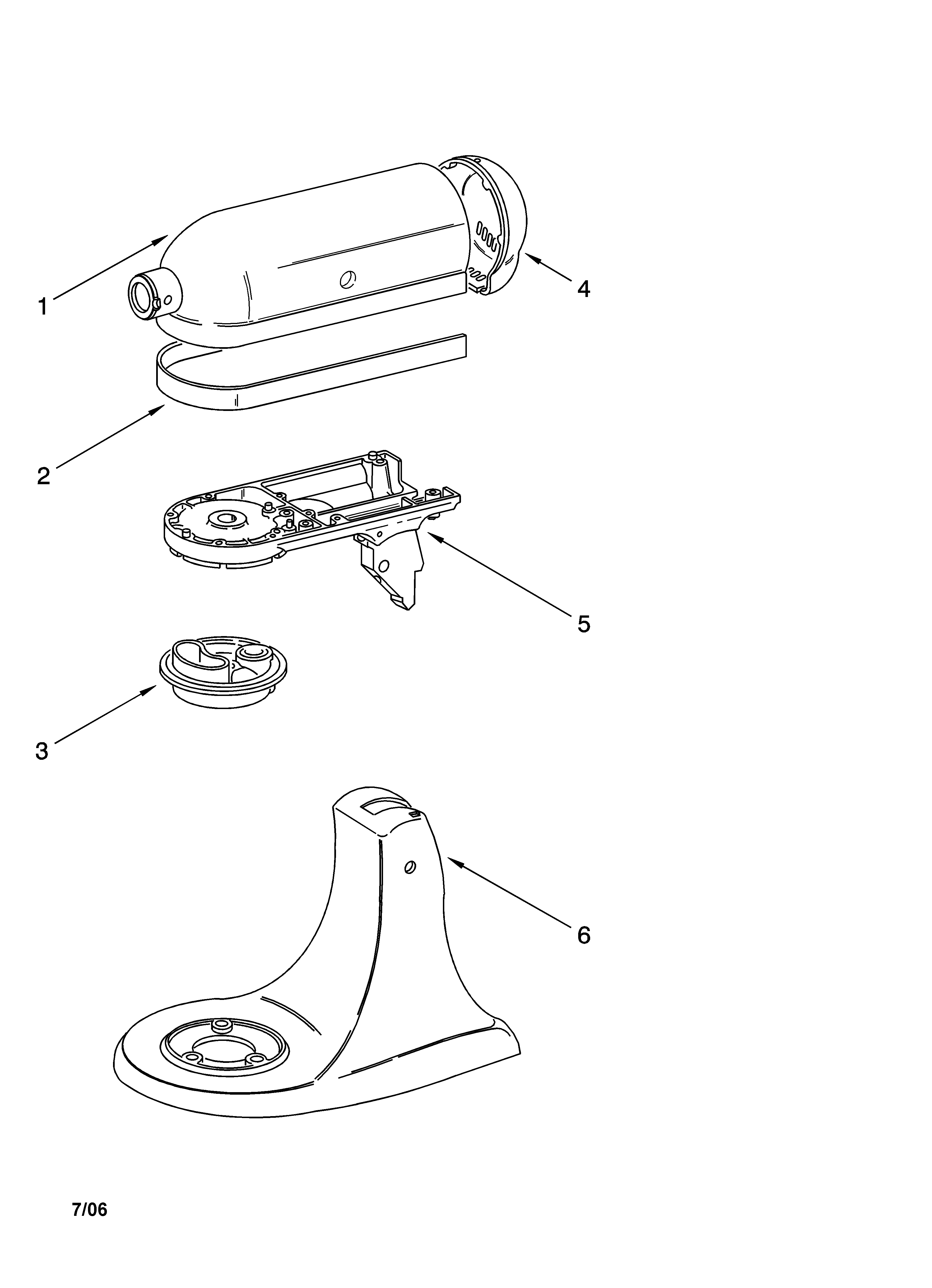 KitchenAid 5K45SSEWH0 color variation parts diagram