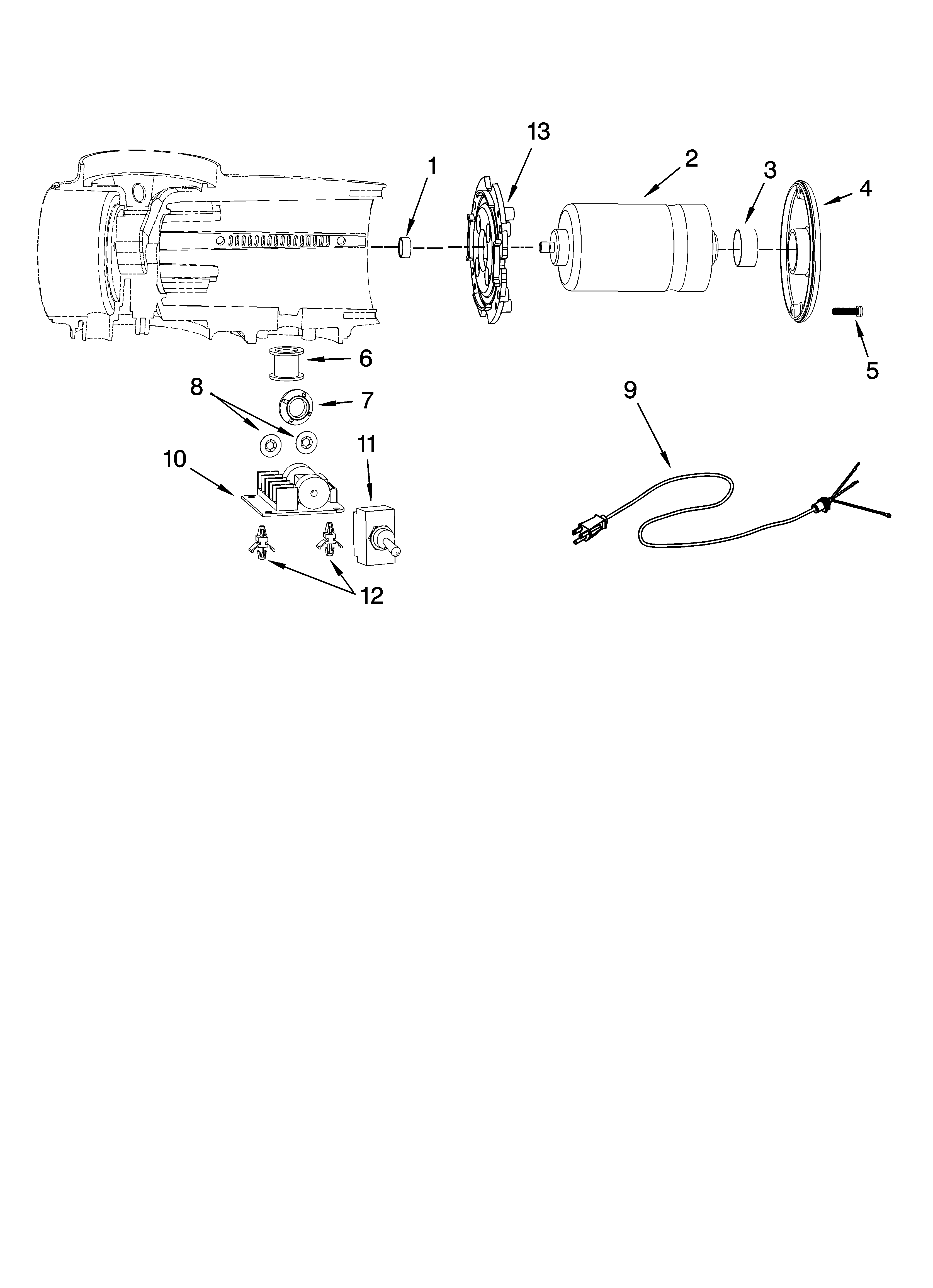 KitchenAid 5KCG100EPM0 motor and control parts diagram